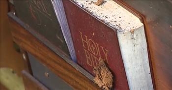 <p>A church went up in flames, but two things remained: the Bibles and Hymnbooks.&nbsp;</p>

<p>God gives, God takes, and God also protects. This story is truly miraculous. Bibles and hymn books miraculously remain intact after a church fire. We know God is the God of miracles. But sometimes we forget or stop believing that he is still making miracles happen today. In this instance, it was a fire at a church.</p>

<p>A 100-year-old church caught fire, and no one knows the cause just yet. Investigators suspect arson and we are all aware we have an enemy out there who will do anything to instill hopelessness and fear. But the members of the St. John&rsquo;s Methodist Church in California refused to let this fire bring them down even though it broke their hearts.&nbsp;</p>

<p>One church member Georgetta Blunt said she received a text that her beloved house of worship was on fire, &ldquo;I just froze,&rdquo; she said. It took more than 70 firefighters to put out the flames.&nbsp;</p>

<p>When the congregation gathered after the fire, Georgetta and her church family dug deep into their faith and decided to hold services in the parking lot the very next morning. Despite the fire, they praised the Lord for what they did have. They thanked God no one was hurt and they praised God that the church building was still standing.&nbsp;</p>

<p>Later, they learned they had more to be thankful for; a miraculous discovery found in the ashes comes hope. All the Bibles and hymn books remained intact. Not one of them burned. Talk about the supernatural power of God, right?&nbsp;</p>

<p>This church will rebuild from the ashes because God is for them, so who can be against them? Even though it will take months to rebuild, the church will continue to hold services in the parking lot and they don&rsquo;t mind one bit. They have a physical reminder that God will protect us through the fire and through the flames.</p>

<p><em>&ldquo;When you walk through the fire, you will not be burned; the flames will not set you ablaze. For I am the LORD, your God, the Holy One of Israel, your Savior;&rdquo; <a href="https://www.godtube.com/bible/isaiah/43">Isaiah 43:2-3</a></em></p>
