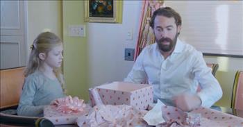 <p>In this theatrical sketch, an important lesson is shown. A daughter&rsquo;s simple gift teaches her dad a valuable lesson about love.</p>

<p>The video starts with a girl in a dining room attempting to wrap a gift with heart-wrapping paper. She cannot seem to figure out how to do it and crumples up a paper throwing it to the side. Her father walks in on his cell phone shaking his head in disapproval.&nbsp;</p>

<p>He suddenly sits and accuses his daughter of wasting the wrapping paper and saying that it costs money to buy that. He sadly tells her that she should know better. He asks her to help him clean up the mess.</p>

<p>Then we see the dad later on the couch sipping coffee and looking at his phone. The little girl comes up with a wrapped gift and says excitedly that the gift is for him. The father apologizes for getting upset about the wrapping paper.&nbsp;</p>

<p>She tells him that it is ok and to open the gift. To the father&rsquo;s surprise, there is nothing in the box. He reprimands his daughter that there should be something inside. The sweet girl says that it is not empty because she blew kisses into the box. Her dad then gives her a big hug and is grateful.&nbsp;</p>

<p>This clip shows us the importance and value of giving children the time to express themselves. It reminds us of the joy that a parent has in the love shown by a child. This father is not grateful and is often distracted by his phone instead of present and listening.&nbsp;</p>

<p>He is the opposite of our great God who cares for our needs at every moment and never rejects our love towards Him. How can we show our love for God today? It will be received with gladness.</p>

<p><em>&quot;You shall love the Lord your God with all your heart and with all your soul and with all your might.&quot; <a href="https://www.godtube.com/bible/Deuteronomy/6-5">Deuteronomy 6:5</a></em></p>
