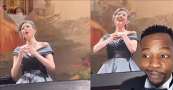 <p>One Verdi-singing opera star got a big surprise when a tenor in the audience chimed in during her solo opera recital! And, as unlikely as that is, Cuban-American soprano Lisette Oropesa handled the interruption like a pro!&nbsp;</p>

<p>The internationally acclaimed songstress didn&rsquo;t demonstrate a bit of frustration or confusion. In fact, she seemed delighted to have someone step up to play the part of Alfredo opposite her Violetta.&nbsp;</p>

<p>Watch this video as she realizes that she&rsquo;s gained a singing partner for <a href="https://www.operaphila.org/whats-on/streaming-2021-2022/la-traviata/full-synopsis/">Verdi&rsquo;s romantic, but tragic piece!</a></p>

<p>The gentleman in the corner of your screen explains what&rsquo;s going on, which is a big help for those that aren&rsquo;t necessarily accustomed to opera. He introduces the beauty on stage, who happens to be performing her fourth encore for the evening. <a href="https://en.wikipedia.org/wiki/Lisette_Oropesa">Born in New Orleans, Louisiana</a>, she&rsquo;s appearing at the <a href="https://www.classicfm.com/composers/verdi/lisette-oropesa-tenor-audience-duet/">Verdi Festival</a> in Parma, Italy.</p>

<p>At about 10 seconds, Lisette stops singing and turns toward a few notes coming from the right. This appears to be in character. However, the quick turn of her attention back toward front as she hears a man&rsquo;s voice is totally unscripted! Enter opera student and Tenor, Liu Jianwei.</p>

<p>Liu is a big fan of Lisette&rsquo;s, and he&rsquo;d studied the opera previously, so he jumped up and jumped in! Liu definitely &ldquo;seized the day,&rdquo; but he recognizes that it was a <a href="https://www.classicfm.com/composers/verdi/lisette-oropesa-tenor-audience-duet/">risky move</a>. &ldquo;Please don&rsquo;t interrupt singers when they are singing on stage. It&rsquo;s impolite behavior. Don&rsquo;t imitate me and I will never do this again in the future,&rdquo; stated Liu.&nbsp;&nbsp;&nbsp;&nbsp;&nbsp;</p>

<p>Lisette is super classy, smiling, scanning the crowd to locate the not-even-remotely timid tenor, blowing kisses, and singing a word of thanks&mdash;that&rsquo;s done in Italian, obviously! Liu finishes his part, and Lisette picks it back up as if nothing unusual has happened.</p>

<p>After the performance, Liu found Lisette and apologized, but Lisette must not have been bothered. She posed for pictures with Liu and gave him her autograph. What a wonderful display of humility and grace!</p>

<p>By the way, the guy in the corner is actually a performer as well. That&rsquo;s <a href="https://www.babatundebaritone.com/">Babatunde Akinboboye</a>, and he&rsquo;s a singer of two seemingly opposite types of music. Combining opera and hip hop, Babatunde has created a new genre known as Hip Hopera. When Babatunde posted the video on his social media channels, about a million viewers had the opportunity to see Liu&rsquo;s skills.&nbsp;</p>

<p>So, while Liu&rsquo;s behavior was daring and probably, by his own admission, not in great form, it looks like it paid off for him at least this once!</p>

<p><em>&ldquo;So Paul and Barnabas spent considerable time there, speaking boldly for the Lord, who confirmed the message of his grace by enabling them to perform signs and wonders.&rdquo; <a href="https://www.godtube.com/bible/acts/14-3">Acts 14:3</a></em></p>
