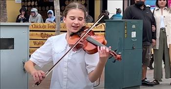 <p>Enjoy the violin sounds of 13-year-old Karolina Protsenko as she performs a street rendition of &lsquo;Rolling In the Deep.&rsquo;</p>

<p>This song was a number one hit for Adele in 2011. It served as the first single on her Grammy-award winning album, 21. The song has spurred countless covers but this violin rendition might be the most unique yet.&nbsp;</p>

<p>&ldquo;The scars of your love remind me of us<br />
They keep me thinking that we almost had it all<br />
The scars of your love, they leave me breathless<br />
I can&#39;t help feeling&rdquo;</p>

<p>Today, Karolina Protsenko is putting her own spin on this iconic tune while entertaining passersby on the street. You may recognize Karolina from one of her many viral violin performances.</p>

<p>For years, she has shared her musical talents with the world through incredible covers such as <a href="https://www.godtube.com/watch/?v=119EF1NU">&lsquo;Hallelujah&rsquo; </a>and <a href="https://www.godtube.com/watch/?v=YPDWG7NX">&lsquo;Can&rsquo;t Help Falling In Love.&rsquo;</a> Karolina is truly a talented teen and the Internet seems to agree. With over 10 million views across social media, Karolina is making a name for herself as an artist on the rise.</p>

<p>Now, she&rsquo;s performing the smash hit &lsquo;Rolling In The Deep&rsquo; and it&rsquo;s bringing in a huge crowd. On YouTube, she <a href="https://www.youtube.com/watch?v=Yh8WlM_BEs0">wrote</a> &ldquo;People were amazed. I hope you were amazed too.&rdquo;</p>

<p>And people were certainly amazed. One viewer <a href="https://www.youtube.com/watch?v=Yh8WlM_BEs0">said</a>, &ldquo;Completely perfect, here the real talent is demonstrated simply a song, a violin and Karolina, that my friends is perfection.&rdquo;&nbsp;</p>

<p>Another remarked on her artistry. &ldquo;A great artist not only is able to entertain the audience, she also can bring joy and inspiration to others.&nbsp; You are a great model,&nbsp; Karolina.&rdquo;&nbsp;</p>

<p>What a joy to watch this teen use her gifts and share them with the world!</p>

