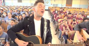 <p>Check out this sweet video of Andy Grammer singing his song &lsquo;Saved My Life&rsquo; with the PS22 Chorus.</p>

<p>&ldquo;I don't think you realize what you've done for me, oh, I don't think you realize<br />
What a little love could mean, oh, you, you stay by my side<br />
And you, you kept on the lights and you knew just what to say<br />
When I was fading sometimes all that you need is, someone who can believe in you<br />
More than you do, I was lost until I saw your halo, I was blind until I saw your light<br />
I believe, my friend, we all have angels and you are mine&rdquo;</p>

<p>What a wonderful song and incredible performance! And so joyful! It is sure to bring a smile to your face. And the PS22 Chorus is so talented!</p>

<p>The kids sing along with Andy Grammer to &lsquo;Saved My Life&rsquo; and they add such great harmonies to the song. And as the kids are singing, their teachers are watching them perform from the side of the room.</p>

<p>&ldquo;Give it up for your teachers!&rdquo; Andy Grammer says at the end of the song. What a special tribute to these educators who do so much for their students.</p>

<p>&ldquo;Thank you! I'm also an elementary music specialist. I just shared this with my staff. As we wrap up a hard-fought, but successful year, we thank you for this song!&rdquo; <a href="https://www.youtube.com/watch?v=mlIx3aec5Xk">comments</a> one person on YouTube after watching the video.</p>

<p>&ldquo;This is beautiful! Thank you all for making me (and others) smile. Stay well everyone! Great to see you! Keep on singing!&rdquo; <a href="https://www.youtube.com/watch?v=mlIx3aec5Xk">writes</a> another person online.</p>

<p>It is clear to see that Andy Grammer and the children all enjoyed singing with each other, and we hope that you also enjoyed watching this great performance of this uplifting song!</p>
