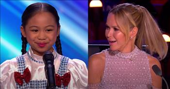 <p>Check out this pint-sized Dorothy, the 9-year-old who stuns judges with her &ldquo;Wizard of Oz&rdquo; dance audition on Britain&rsquo;s Got Talent! She is one cutie patootie!</p>

<p>Miss Mischa Palor appears before BGT&rsquo;s judges sporting a huge kid smile, and bright white teeth of various sizes and shapes. She&rsquo;s wearing a blue checked dress adorned with two glittery, red bows, and her hair is in braids. She tells them that she is from Birmingham. When the audience applauds her home city, Mischa giggles in the most adorable way!&nbsp;&nbsp;</p>

<p>Simon asks Mischa what she dreams of doing one day. Mischa says that she hopes to sing, act, or be a BGT Judge. How about that! The little charmer is cute and smart!&nbsp;</p>

<p>And, though singing is one of Mischa&rsquo;s aspirations, she tells Simon that she is going to dance for them. He wishes her luck, and Mischa turns around, scampers toward the back of the stage, and gets into position.&nbsp;</p>

<p>Amanda Holden&rsquo;s recording of &ldquo;Somewhere Over the Rainbow&rdquo; starts and Mischa impresses Judge Amanda right away with her first jump. Mischa&rsquo;s moves are graceful and flowing, her dance beautifully conveying the story of daydreaming Dorothy.&nbsp;</p>

<p>All of a sudden, though, the storm comes! We hear thunder and see lightning strike! The judges are startled, and Mischa&rsquo;s routine instantly switches from sweet to sassy! She&rsquo;s &ldquo;not in Kansas anymore.&rdquo;&nbsp;</p>

<p>Mischa delivers a series of twirls, jumps, kicks, fist pumps, and a front walkover&mdash;a merging of hip hop moves and gymnastics. Judy Garland never did it as Mischa does! Synchronizing her moves expertly to the music, Mischa drops into a perfect split as the last note lands, and she&rsquo;s still smiling ear-to-ear!</p>

<p>As Mischa stands to hear from the panel, Simon tells her that she is the &ldquo;happiest contestant&rdquo; that they have ever had! Simon, Amanda, David, and Alesha are smitten with Mischa. We think there may be a couple of handsome lads in the audience that are likewise afflicted! The judges give Mischa four &ldquo;yesses,&rdquo; and she claps her little hands in front of her and covers her mouth in excitement. She leaves the stage waving and smiling!&nbsp;</p>

<p>Keep waving and smiling, Miss Mischa! Those two simple actions will make life so much sweeter for you and those you meet along the way!</p>

<p><em>&ldquo;A happy heart makes the face cheerful, but heartache crushes the spirit.&rdquo; <a href="https://www.godtube.com/bible/proverbs/15-13">Proverbs 15:13</a></em></p>
