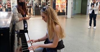 <p>Some people practice to learn a skill, and some people are born with natural talent. In this video, a self-taught pianist goes viral after playing a chilling tune on a public piano.</p>

<p>At the start of the video, the guy asks a girl in the airport if she knows how to play the piano, and she tells him that she does. He welcomes her over to come and play.&nbsp;</p>

<p>She begins to play beautifully to the soundtrack of Interstellar the movie. Everyone watches intently. She does a great job with tone painting and knows how to press into each melodic moment.&nbsp;</p>

<p>As she performs, people walk by and view her or listen on their way to their gates. Her two friends stand by watching and videoing.&nbsp;</p>

<p>The young woman is a high-level pianist who has integrity and intensity. She has the entire piece memorized. It is extremely impressive to watch her and hear her skills. She obviously has a love of the instrument and spends time enjoying it.&nbsp;</p>

<p>There is beauty in having a gift to share with the world. If we simply conceal it, no one else can see or hear it, but if we use our talents for the glory of God and for others to see, they can be used as platforms for sharing His love with the world. At the end of the video, the actual performer tells her, &ldquo;well done.&rdquo;&nbsp;</p>

<p>This unique moment of watching this young woman perform reminds us to not hide our skills from the world, but to allow the Lord to use them for His purposes.</p>

<p><em>&ldquo;As each has received a gift, use it to serve one another, as good stewards of God&#39;s varied grace.&rdquo; <a href="https://www.godtube.com/bible/1-Peter/4-10">1 Peter 4:10</a></em></p>
