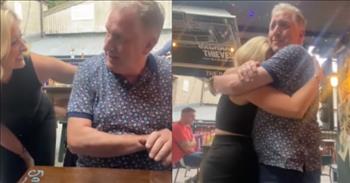 <p>It is always encouraging to watch a good reunion happen. In this video, a dad reunites with his daughter after spending three years apart.</p>

<p>At the start of the video, the 60-year-old father named Eunan is sitting at a restaurant table when all of a sudden, a sweet blonde girl taps him on the shoulder, and he jumps up in shock.&nbsp;</p>

<p>With his hands over his face, he is completely thrown off guard seeing his daughter after having been apart for so long. When Eunan sees Carolyn, his 28-year-old daughter, he is amazed.&nbsp;</p>

<p>She had been away for such a long time out of the country, and this was completely unexpected for the Irish man. Carolyn says, &ldquo;They had no idea when I would be back, and we made the big decision a few months ago.</p>

<p>After recognizing his daughter was right in front of him, Eunan embraced her and held her close. Carolyn sobs in his arms, and it is an absolutely emotional moment as she tells her father that she loves him.&nbsp;</p>

<p>Eunan looks upward and begins to hold back tears as he gently kisses his daughter&#39;s forehead. The mother is seen crying and looking on nearby.&nbsp;</p>

<p>When we see this picture of a daughter returning home to her dad, it reminds us that we are all children of God and will one day be returning to our Father in heaven. As we see the joy and the emotion as these two embrace, may it remind us how loved we are by our Heavenly Father today and forever.</p>

<p><em>&ldquo;My Father&rsquo;s house has many rooms; if that were not so, would I have told you that I am going there to prepare a place for you? And if I go and prepare a place for you, I will come back and take you to be with me that you also may be where I am.&rdquo; <a href="https://www.godtube.com/bible/John/14-2">John 14:2-3</a></em></p>
