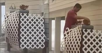 <p>This incredible, merciful video gives us all a chance to &lsquo;paws&rsquo; to reflect on how every creature is important to God. A stranger saves an estranged cat from flood waters during hurricane Ian.&nbsp;</p>

<p>As I sit here in the comfort of my home surrounded by rows upon rows of corn, my cats are snuggled up and giving each other baths. At the same time, we are praying for those who are impacted by Hurricane Ian&ndash;one of the biggest and perhaps most catastrophic storms in history.&nbsp;</p>

<p>While the entire world witnessed 155 mph <a href="https://abc11.com/hurricane-ian-florida-record-surge-wind-damage-cat-4-nc-mountains/12276292/">winds</a> and watched homes being washed away, those who were in the thick of the storm banded together to take care of each other.&nbsp;</p>

<p>In this incredible video, a man risked his life to rescue a frightened cat. The brown and white cat sought to get high above the water, but he could only reach the top of an air conditioner as raging waters swept through the neighborhood.&nbsp;</p>

<p>A man and his wife saw the cat and knew he needed help. As he waded through the two-and-a-half-foot high waves, the cat looked to be relieved and scared all at once.&nbsp;</p>

<p>The cat didn&rsquo;t know if this stranger was a friend or foe, or whether or not to use his death daggers on the gentleman. But as the flowing waters continued to rage, the stranger approached and coaxed the frightened feline to allow him to carry him to safety.&nbsp;</p>

<p>The moment the stranger picks up the cat, you can see the relief and gratitude in his demeanor as he paws at the man&rsquo;s shoulder. If you are in the thick of an actual storm or one of the storms of life, let this beautiful rescue be an encouragement that God is with you in the storm!&nbsp;</p>

<p><em><a href="https://www.godtube.com/bible/isaiah/65-24">Isaiah 65:24 </a>&ldquo;Before they call I will answer; while they are yet speaking I will hear.&rdquo;&nbsp;</em></p>
