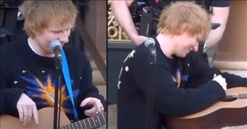 <p>Check out this sweet act of kindness when Ed Sheeran gave away his guitar to a 10-year-old in the crowd during an impromptu concert.</p>

<p>&ldquo;I have a question. Is that your guitar? How long you been playing guitar for?&rdquo; Ed Sheeran asked the young boy.</p>

<p>The boy, named Arthur Baggett, replied that he had been playing for 6 months.</p>

<p>&ldquo;How old are you?&rdquo; Ed Sheeran asked Arthur. &ldquo;10? So, I started playing guitar at 11 and I couldn&rsquo;t play guitar before that. If I give you this, you promise &ndash; make him practice every day, alright?&rdquo; Ed said to the boy&rsquo;s mom.</p>

<p>After he finished playing his last song, Ed signed the guitar with the message &ldquo;Arthur, keep playing.&rdquo; Then he handed it over to the young fan. He also gave him the amp and speaker.</p>

<p>What a sweet gesture! And one that Arthur will never forget.</p>

<p>The impromptu hour-long performance that Ed Sheeran gave was in Ipswich, England on the steps of Town Hall. Word got around the town that Ed was playing there, and the crowd soon formed to about 1,000 people.</p>

<p>Arthur was actually on his way to his guitar lesson when he begged his mom if he could skip it in order to go see Ed Sheeran play &ndash; someone that he is a huge fan of. And because of that decision, the young guitar player was blessed with an amazing gift from his idol!</p>

<p>&ldquo;It&rsquo;s such a nice guitar and the amp is so precious to me because Ed is someone that I want to be like,&rdquo; <a href="https://www.pressreader.com/uk/daily-express/20221010/281874417305675">said</a> Arthur. &ldquo;I love singing and playing guitar. I&rsquo;m going to improve so much from this point on &ndash; and it&rsquo;s going to be incredible to look back on this moment.&rdquo;</p>

<p>We hope that you enjoyed this heartwarming video today, and way to go Ed Sheeran for blessing that young boy with a wonderful gift!</p>
