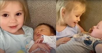 <p>You have to watch this video of the heartwarming moment a 3-year-old meets her baby brother for the first time!</p>

<p>&ldquo;Is it baby?&rdquo; the little girl asks her mother after seeing her baby brother for the first time. &ldquo;It&rsquo;s your baby brother!&rdquo; says the mom. &ldquo;He&rsquo;s cute! He&rsquo;s so cute,&rdquo; replies the toddler. How precious!</p>

<p>&ldquo;That&rsquo;s Logan That&rsquo;s your brother!&rdquo; the mother tells her little girl. &ldquo;Hi, baby brother!&rdquo; says the toddler. Then her mom asks if she loves him, and she enthusiastically responds with &ldquo;Yes! Baby Logan!&rdquo;</p>

<p>What a beautiful moment for this family! And many people online shared how sweet it was to see that first moment between the little girl and her baby brother.</p>

<p>&ldquo;I&rsquo;m not even their mother and my heart couldn&rsquo;t handle anymore! Explosion of love and pride to be a big sister! She was meant for that role!&rdquo; one person writes on YouTube.</p>

<p>&ldquo;Oh my gosh, the way that she lovingly stared into his eyes after she put the pacifier into his mouth. That made my heart melt,&rdquo; comments another person online.</p>

<p>The little girl&rsquo;s mother shared about what the tender moment meant for her. &ldquo;Getting to watch her little face see him for the first time, I don&rsquo;t think my heart could take any more. It quite literally felt like it was going to explode.&rdquo;</p>

<p>She continued: &ldquo;The gasps at the beginning. Like she just cannot believe her eyes. Like she is just in such shock that she is getting to see this baby that we&rsquo;ve been talking about for months and months and months. It was just a really magical moment. We weren&rsquo;t really sure how it was going to go because she&rsquo;s only ever been an only child. She just seems to love every second of it, honestly. So, we&rsquo;ve been just really blessed with getting to watch this wonderful side of her, being a big sister and watching her fall into that role quite naturally. It&rsquo;s like she&rsquo;s beyond her years, you know, she just adores him.&rdquo;</p>

<p>God bless this sweet family and their newest addition!</p>
