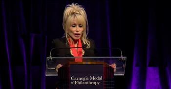 <p>As always, great humility and heart come through as she states, &ldquo;I hope the Lord will continue to bless me&rdquo; during Dolly Parton&rsquo;s philanthropy award acceptance! By now, the world expects nothing else of &ldquo;The Smokey Mountain Nightingale.&rdquo;&nbsp;&nbsp;&nbsp;&nbsp;</p>

<p>Dolly, along with five other individuals or non-profit agencies, was awarded the Carnegie Corporation&rsquo;s Medal of Philanthropy in October 2022. The awards ceremony was held at Gotham Hall in New York, and in the video, Dolly talks primarily about her &ldquo;Imagination Library,&rdquo; but that is far from the extent of her giving.&nbsp;</p>

<p>The Imagination Library Project, founded out of Dolly&rsquo;s desire to instill the love of books and reading in children, provides one free book each month to every child under the age of five in participating communities. Partner communities in several countries share funding with Dolly Parton, and currently, IL distributes 2 million books every month!</p>

<p>Listen as Dolly takes the stage and leads the audience in an original song in tribute to books! Dressed in a black and gold suit, she jokes about nearly having to remove her hair, generously decorated with bling, to put on the medal that hangs around her neck from a wide red ribbon. Dolly says she is &ldquo;honored&rdquo; and &ldquo;proud&rdquo; to be among so many others who are trying to make the world better.&nbsp;</p>

<p>Using her long, pink fingernails to create a rhythm, Dolly sings the song that tells how books grabbed her attention from the very start&mdash;hooked from the feel, smell, and look of &lsquo;em! She invites the audience to sing along, but they need a couple of tries! We get a view of the elegant room and dressed-up guests as they join in. She jokes that they&rsquo;re ready to sing &ldquo;<a href="https://www.bing.com/videos/search?&amp;q=9+to+5+song&amp;view=detail&amp;mid=6B23A1D67475C0869DA66B23A1D67475C0869DA6&amp;form=VDRVRV&amp;ru=%2fsearch%3fq%3d9%2bto%2b5%2bsong%26cvid%3dae1ceede4932476eb788bf1ec4c7811f%26aqs%3dedge.6.46j69i57j0l7.4746j0j1%26pglt%3d299%26FORM%3dANNTA1%26PC%3dDCTS&amp;ajaxhist=0">9 to 5</a>.&rdquo; Who can resist Dolly?</p>

<p>Dolly gets serious and <a href="https://www.sunnyskyz.com/good-news/4822/-039-I-Just-Give-From-My-Heart-039-Dolly-Parton-Receives-Philanthropy-Award">tells the crowd</a>, &quot;I just give from my heart. I never know what I&#39;m going to do or why I&#39;m gonna do it. I just see a need, and if I can fill it, then I will.&quot; She commends the other recipients for their wonderful efforts and teases one of the hosts when she needs clarification on the pronunciation of &ldquo;Carnegie.&rdquo; She is just so wonderfully genuine and warm!&nbsp;</p>

<p>Referencing her poor beginnings, Dolly says she&rsquo;s pleased to be able to give and to do her part to help out. She thanks &ldquo;the good Lord&rdquo; for His blessings, and she gives Him praise. With a final thanks, Dolly bids goodnight!</p>

<p>What are the things that Dolly didn&rsquo;t mention on stage? Dolly pays for band uniforms for many TN high schools. She purchased a Nashville strip mall to support the neighboring black community with royalties earned from Whitney Houston&rsquo;s recording of Dolly&rsquo;s hit, &ldquo; I Will Always Love You.&rdquo; She&rsquo;s raised large sums of money for disaster relief, and she gives each of her Dollywood employees a day off to do volunteer work at a nonprofit of their choice!&nbsp;&nbsp;</p>

<p>It&rsquo;s not just one giant thing that Ms. Parton does for her community and fans. It&rsquo;s a million little and large ways in which she makes the world a better place. We thank you, Dolly!</p>

<p><em>&ldquo;Give, and it will be given to you. A good measure, pressed down, shaken together and running over, will be poured into your lap. For with the measure you use, it will be measured to you.&rdquo;&rdquo; <a href="https://www.godtube.com/bible/luke/6-38">Luke 6:38</a></em></p>
