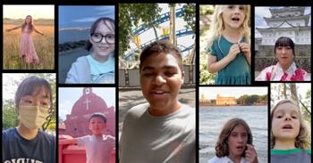 <p>Enjoy a feast for the eyes and a treat for the ears with this video of children from all around the globe as they sing &ldquo;On Top Of The World.&rdquo; It is truly a delight!</p>

<p>The video begins with one young lady singing in a wheat field. The first words of the song by <a href="https://en.wikipedia.org/wiki/Imagine_Dragons">Imagine Dragons</a> are as follows:</p>

<p>I'm on top of the world, 'ey<br />
Waiting on this for a while now<br />
Paying my dues to the dirt<br />
I've been waiting to smile, 'ey&nbsp;</p>

<p>A second girl sings from a similar prairie location, where purple flowers grow. Their voices are lovely&mdash;angelic in sound and spirit. A third beauty appears on screen, but she is singing in Washington, D.C., with the <a href="https://en.wikipedia.org/wiki/Washington_Monument">Washington Monument</a> in the background.&nbsp;</p>

<p>Next, the screen fills with the faces of five different kids singing from various locales. There is a blondie from <a href="https://www.spaceneedle.com/">Seattle</a> and a cutie in glasses in <a href="https://www.visitphilly.com/things-to-do/attractions/love-statue/">Philadelphia</a>. The handsome boy in the middle sings from a mountain range somewhere in the world, as does the little lady that soon replaces him in the soloist position.&nbsp;</p>

<p>The kids are adorable! There is a pair of siblings, a girl in a headscarf, and a few singing from the water&rsquo;s edge. And, at 1:12, we see the most beautiful collection of young faces singing together in a large group from one of God&rsquo;s glorious vistas!&nbsp;</p>

<p>There are young ones and teens, all dancing, bouncing, and swaying to the music. And they are on top of the world!&nbsp;&nbsp;&nbsp;</p>

<p>At 1:38, the video returns to individual singers sharing the screen. There are capitol buildings and castles, sculptures and Ferris wheels, and precious kids practicing dance moves.&nbsp;</p>

<p>The images and faces come rapidly as children from all over the world sing joyfully separately and together. The video returns to the large group before a montage presents the countries represented in the project by <a href="https://www.onevoicechildrenschoir.com/biography">One Voice Children&rsquo;s Choir</a>.&nbsp;</p>

<p>A part of <a href="https://www.onevoicechildren.org/">One Voice Children</a>, OVCC came together for One Voice International 2022, and the&nbsp; finished song and video were created by mixing and merging hundreds of at-home self-recorded audio tracks. What a wonderful endeavor for the kids; the comments indicate how meaningful it was for those who participated. But, more importantly, what a wonderful gift to all those who just get to enjoy the finished product!&nbsp;&nbsp;</p>

<p><em>&ldquo;I will be glad and rejoice in you; I will sing the praises of your name, O Most High.&rdquo; <a href="https://www.godtube.com/bible/psalms/9-2">Psalms 9:2</a></em></p>
