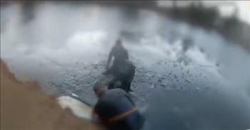 <p>After a terrifying accident, police officers who rescued a boy from a frozen pond came back with a football in hand for him just days later. He&rsquo;s grateful for the gift, but his momma is thankful to have her son alive and well!</p>

<p>Watch as officers respond to the call about a possible drowning in the Chicago suburb of Aurora, Illinois.&nbsp;</p>

<p>A 9-year-old boy had tried to collect his football after it landed in a frozen section of a nearby pond. After the ice broke and the boy fell into the frigid waters, a woman went in to try to save the child. Thankfully, officers arrived in time to save both the boy and the woman.</p>

<p>The body camera footage shows officers running to the scene. They have equipment for a water rescue, and as they approach the pond, a few remove bullet-proof vests and other items as they prepare to enter the water. What a frightening situation that must be&mdash;knowing that <a href="https://www.humansforsurvival.org/how-long-can-a-person-survive-in-freezing-water/">minutes matter </a>in these situations!</p>

<p>The video shows first responders on the bank working with ropes to pull the injured out and others in the water assisting with the rescue. We hear the officers urgently calling out instructions to one another during the process and working as quickly as they can.</p>

<p>The boy and two officers who had entered the water sustained minor injuries and were taken to the hospital, but all were later released.&nbsp;</p>

<p>Accidents like this one happen each year. One such occurrence and the miraculous healing of a teen boy in St. Charles, MO, a suburb of St. Louis, was the subject of the 2019 blockbuster movie <a href="https://www.ksdk.com/article/news/local/5-years-after-falling-through-ice-on-lake-saint-louise-john-smith-uses-his-story-to-inspire/63-5733b325-0d3b-4dc4-9363-56abc7ff7048"><em>Breakthrough</em></a>. John Smith was under frosty lake waters after falling through ice for 15 minutes!&nbsp;</p>

<p>We are abundantly blessed by first responders&mdash;police officers, EMTs, and firefighters!&nbsp;</p>

<p>The Aurora, IL officers didn&rsquo;t just save the young football fan; they also replaced the football he lost that day. They presented him with a new one on Thanksgiving!&nbsp;&nbsp;&nbsp;&nbsp;</p>

<p><em>&ldquo;Because he loves me,&rdquo; says the Lord, &ldquo;I will rescue him; I will protect him, for he acknowledges my name.&rdquo; <a href="https://www.godtube.com/bible/psalms/91-14">Psalms 91:14</a></em></p>
