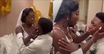 <p>Weddings are happy but often emotional occasions. There are times during the festivities when the bride, the groom or the parents of the happy couple shed a tear or two or three. But in one instance, it was the child of the bride who was overcome with emotion before the ceremony.</p>

<p>A video shows the moment 11-year-old Mekhi Sheffield first saw his mother on her big day in her wedding dress. Young Mekhi had a wave of emotions hit him when he saw her. He broke down into tears.</p>

<p><a href="https://www.youtube.com/watch?v=8PcpNZLT0IY">The video begins</a> with Mekhi&rsquo;s mom, standing in her wedding dress, asking if he&rsquo;s ready to walk her down the aisle. Seconds later, Mekhi has tears streaming down his face.</p>

<p>&ldquo;I&rsquo;m so happy for you,&rdquo; Mekhi tells his mother.</p>

<p><a href="https://www.youtube.com/watch?v=8PcpNZLT0IY">The YouTube clip</a> then goes into some background and what led up to that sweet show of emotion from young Mekhi.&nbsp;&nbsp;</p>

<p>&ldquo;Me and my mom have been through quite a bit together,&rdquo; <a href="https://www.youtube.com/watch?v=8PcpNZLT0IY">Mekhi said</a>. &ldquo;All of those moments just replayed in my mind. And I was like, &lsquo;Wow, we&rsquo;ve really been through a lot and we&rsquo;re finally here.&rdquo;&rsquo;</p>

<p>Mekhi&rsquo;s mother then goes into the struggles the two of them faced together and some of the tough decisions they had to make.</p>

<p>&ldquo;And at times, you know, it was either he ate, or I ate,&rdquo; Mekhi&rsquo;s mother said. &ldquo;And he ate every time.&rdquo;</p>

<p>After an abusive relationship, the two discussed the man Mekhi&rsquo;s mother would eventually marry. Both talked about the process of introducing him to her son, Mekhi, and the exact time she knew he was the one.</p>

<p>The touching clip ends with Mekhi sharing some heartfelt advice for those with just one parent in their life.</p>

<p>The special tenderhearted moment between mom and son before she said &ldquo;I do&rdquo; to her now husband is something they will cherish for the rest of their lives.&nbsp;</p>

<p><em><a href="https://www.godtube.com/bible/proverbs/22-6">Proverbs 22:6 </a>&ldquo;Train up a child in the way he should go: and when he is old, he will not depart from it.&rdquo;</em></p>

