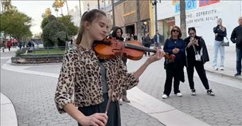 <p>Everyone likes music, right? Regardless of age, sex, occupation or education level, all enjoy a sweet and pleasant sound that speaks to them. Now, the type of music people like and to what degree will certainly vary. While all may not, most people are sure to enjoy a dazzling performance from a young violinist.&nbsp;</p>

<p><a href="https://www.youtube.com/watch?v=W38_TkKvoyc">In one YouTube clip</a>, Karolina Protsenko shows off her immense skills on the violin in what appears to be outside of a busy mall. The talented musician treats mallgoers to the sweet sounds of her violin as she plays Rema&rsquo;s &ldquo;Calm Down.&rdquo;</p>

<p>It&rsquo;s obvious right from the get-go that not only does this violinist have loads of musical ability, but she thoroughly loves playing the instrument. She spends a good portion of the nearly 4-minute clip dancing around, twisting and turning around to the sound of the beautiful music.</p>

<p>Several people in the clip completely stop, seemingly enchanted by the expert-level violin performance taking place right in front of them.&nbsp;</p>

<p>At the end of her performance, the handful of people who have stopped to watch her applaud their approval.&nbsp;</p>

<p>If the musician wasn&rsquo;t already impressive enough, <a href="https://www.youtube.com/@KarolinaProtsenkoViolin/about">Karolina&rsquo;s YouTube channel</a> states that she is not even old enough to drive a car. She is only 14 years old!</p>

<p>She has been greatly blessed with musical talent! Others commenting on the YoutTube clip of her performance seem to wholeheartedly agree.</p>

<p>&ldquo;Karolina never ceases to give me goosebumps of pure heaven when she plays her violin. We&rsquo;re watching her grow into a beautiful, talented and kind young woman. Karolina is a Blessing for us all. We are fortunate to hear her music. Thank you, Karolina,&rdquo; one person wrote.&nbsp;</p>

<p><em><a href="https://www.godtube.com/bible/colossians/3-16">Colossians 3:16</a> &ldquo;Let the word of Christ dwell in you richly in all wisdom; teaching and admonishing one another in psalms and hymns and spiritual songs, singing with grace in your hearts to the Lord.&rdquo;</em></p>
