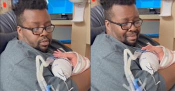 <p>Each child is a precious gift from God. For any mom or dad, one of the scariest, most heart-wrenching experiences would have to be having a child sick in the hospital. Those parents would be consumed with worry and fear. One video shows that even during those frightening experiences God is still there working.&nbsp;</p>

<p><a href="https://www.sunnyskyz.com/happy-videos/12174/-039-Miracle-039-Baby-Raises-Hands-While-Dad-Sings-Hallelujah">A popular TikTok video shows</a> a father, Daniel Johnson, sitting in the neonatal intensive care unit, holding his child. Several tubes can be seen attached to the child. Various machines periodically beep in the room.</p>

<p>However, as Daniel looks down lovingly at Remington Johnson, he lightly sings &ldquo;Hallelujah Here Below.&rdquo; But then something amazing happens!</p>

<p>When Daniel reaches the song&rsquo;s chorus and sings &ldquo;hallelujah,&rdquo; <a href="https://www.tiktok.com/@fritojohnson89/video/7179278177083165994?embed_source=121331973%2C120811592%2C120810756%3Bnull%3Bembed_card_play&amp;refer=embed&amp;referer_url=www.sunnyskyz.com%2Fhappy-videos%2F12174%2F-039-Miracle-039-Baby-Raises-Hands-While-Dad-Sings-Hallelujah&amp;referer_video_id=7179278177083165994">Remington raises his little arm</a>! As can be expected when seeing such a sight, Daniel begins tearing up.</p>

<p>At the time of his birth, sweet little Remington did have much chance of surviving, the caption to <a href="https://www.tiktok.com/@fritojohnson89/video/7179278177083165994?embed_source=121331973%2C120811592%2C120810756%3Bnull%3Bembed_card_play&amp;refer=embed&amp;referer_url=www.sunnyskyz.com%2Fhappy-videos%2F12174%2F-039-Miracle-039-Baby-Raises-Hands-While-Dad-Sings-Hallelujah&amp;referer_video_id=7179278177083165994">the TikTok video</a> reads. He was born four months early. Doctors only gave the child a 21 percent chance at living.&nbsp;</p>

<p>Emily Johnson, Remington&rsquo;s mother and the person who filmed the amazing moment, had complete faith in God after her medical team filled her in on the situation with Remington.</p>

<p>&ldquo;Getting there and them saying, &lsquo;Ok, well, this is what&rsquo;s happening, we&rsquo;re gonna try and stop your contractions and try to at least delay this a few days,&rdquo; Emily <a href="https://www.goodmorningamerica.com/family/story/dads-video-singing-preemie-son-nicu-viral-96632594">told Good Morning America</a>.&nbsp;</p>

<p>Emily went on to detail how dire the situation with Remington really was.&nbsp;&nbsp;</p>

<p>&ldquo;Going from that to &lsquo;We&rsquo;re taking him right now; you&rsquo;ve got about 10 minutes. It&rsquo;s going to be emergency c-section,&rdquo; <a href="https://www.goodmorningamerica.com/family/story/dads-video-singing-preemie-son-nicu-viral-96632594">she said</a>. &ldquo;Then ask us, &lsquo;Do you want us to do everything we can to save him, or do you just want to let him live as long as he can on his own and then pass?&rsquo;</p>

<p>Emily and Daniel knew immediately what they were going to do.</p>

<p>&ldquo;And you know, for us, that wasn&rsquo;t even a question,&rdquo; Emily added. &ldquo;It was automatically, &lsquo;No, we&rsquo;re going to do everything. God gave us this child. God will see us through this.&rdquo;&nbsp;</p>

<p>God can still and does perform miracles. He is seeing Daniel, Emily and Remington through the situation. The caption to the video mentions that Remington is now 2 and a half months old.</p>

<p>In the interview with GMA, Emily detailed all of the care and medicine Remington required. Emily also added that Remington is now off all meds!&nbsp;</p>

<p>&ldquo;He&rsquo;s a miracle baby, in every sense of the word. A miracle baby,&rdquo; <a href="https://www.goodmorningamerica.com/family/story/dads-video-singing-preemie-son-nicu-viral-96632594">Daniel told Good Morning America</a>.&nbsp;</p>

<p><em><a href="https://www.godtube.com/bible/jeremiah/1-5">Jeremiah 1:5</a> &ldquo;Before I formed you in the belly, I knew you; and before you came forth out of the womb I sanctified you, and I ordained you a prophet to the nations.&rdquo;</em></p>
