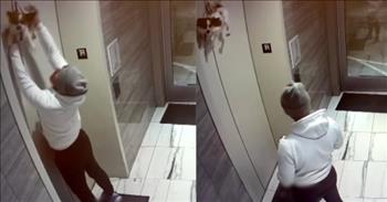 <p>While this story has a happy ending, without a hero to save this dangling dog from the elevator, things could have ended very differently!</p>

<p>Inside Edition reports on how one sweet puppy was saved from a very precarious position by a fast-thinking and friendly bystander. Fernando Santos is shown on the video approaching the elevator and pushing the button.&nbsp;</p>

<p>He&rsquo;s scrolling on his phone rather than attending to the elevator, so he doesn&rsquo;t notice the little guy that&rsquo;s hooked onto the elevator&rsquo;s outer door. Of course, few, if any, of us expect to see a dog suspended mid-air from an elevator!</p>

<p>As Fernando looks up while waiting, he is surprised to see the little guy hanging just above him! After jumping back in shock, he reaches up and gets the pup down&mdash;saving his life!</p>

<p>Evidently, this has happened before. In this case, the dog&rsquo;s owner entered the elevator with their hands full and accidentally left the pet behind. In some situations, dogs have not gotten into the elevator quickly enough, and they&rsquo;ve been pulled up as the elevator began moving. It&rsquo;s a frightening thought!</p>

<p>Thankfully, Fernando was there to rescue this adorable, brown and white fluff ball! No doubt, the pup would have been horribly missed. Inside Edition&rsquo;s reporter speculated that because this particular dog was wearing a harness instead of a leash, he survived the ordeal. He might well have been choked if he&rsquo;d not been in the more protective harness.</p>

<p>Ironically, the cute pooch must have become pretty content dangling there above the ground. After all, he didn&rsquo;t yelp or bark to alert Fernando at all! Perhaps, his owner hadn&rsquo;t even realized he was missing.&nbsp;</p>

<p>With Fernando&rsquo;s help, everything turned out just fine. It just goes to show that we never know what strange circumstances we&rsquo;ll face when heading out the door each day, and we ought to be ready to offer a helping hand when those crazy things come our way!&nbsp;&nbsp;&nbsp;&nbsp;</p>

<p><em>&ldquo;God is our refuge and strength, an ever-present help in trouble.&rdquo; <a href="https://www.godtube.com/bible/psalms/46-1">Psalms 46:1</a></em></p>
