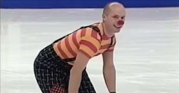 <p>Who says you can&rsquo;t have fun at work? One skater literally clowned around on the ice.</p>

<p>A clip posted <a href="https://www.facebook.com/TheSkatingLesson/videos/737036897783507">on Facebook</a> shows Canadian figure skater Kurt Browning taking the ice in a very unusual outfit. He&rsquo;s wearing big, baggy pants held up with suspenders over his shoulders, a red and yellow striped shirt and a bright red clown nose.</p>

<p>Normally, figure skaters come out in intricately decorated, tight-fitting, beautiful clothes. Based on his appearance alone, Kurt has something special in store.</p>

<p>Even before the music starts, Kurt has the audience in stitches. His overexaggerated stretching movements make for a hilarious spectacle.&nbsp;</p>

<p>Once his routine begins and the music starts playing, Kurt, while at center ice, must corral his legs as they keep slipping away from him. Of course, this is all part of the routine.&nbsp;</p>

<p>Soon enough, after Kurt maintains control over his limbs, he skates and shows off his impressive skill on the ice. While picking up speed and giving those in attendance several more laughs, Kurt goes into a beautiful jump, landing perfectly on the ice.&nbsp;</p>

<p>The audience loves it! Cheers and applause all around!</p>

<p>Again, following a few hilarious movements timed perfectly to the music accompanying his routine, Kurt displays his skill and athleticism. He performs another jump and spins in the air, which dazzles the crowd!</p>

<p>At approximately the 3-minute mark in the clip, Kurt sends the audience into another fit of laughter. He acts as if he&rsquo;s lost all control of his body on the ice, contorting his body into a snake-like movement. He is literally face-down on the ice at times!</p>

<p>While performing another tricky skating maneuver, Kurt is heard screaming! Of course, this is all just part of his act. He pulls off the move with ease and finesse.&nbsp;</p>

<p>But Kurt leaves his best for last. He ends his hilarious and beautiful routine skating backward, screaming as he heads toward and lands on the judges&rsquo; table.</p>

<p>Kurt is rewarded for his inventive and laugh-out-loud funny routine that shows off his technical expertise and showmanship with a perfect score from the judges!&nbsp;&nbsp;</p>

<p><em><a href="https://www.godtube.com/bible/ecclesiastes/2-24">Ecclesiastes 2:24</a> &ldquo;There is nothing better for a man than that he should eat and drink, and that he should make his soul enjoy good in labor. This also I saw, that it was from the hand of God.&rdquo;</em></p>
