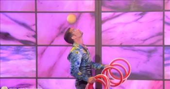 <p>April 18 th is International Jugglers Day. I know. I didn&rsquo;t know there was such a day.</p>

<p>Well, Anthony Gatto deserves the recognition. He makes juggling look easy. Anthony was born in Manhattan. His stepfather taught him to juggle at a very young age. By age five,, his skills had surpassed his stepfather&rsquo;s.</p>

<p>He became a world-class juggler by the age of nine, and his family moved to Las Vegas when he was 14 to advance his career. He currently holds nine juggling world records and has performed all over the world, including Paris, Australia, Italy, Belgium, and Mexico.</p>

<p>He also performed in <a href="http://www.circopedia.org/Anthony_Gatto">England</a> in presence of the Queen Mother and the Prince and Princess of Wales!</p>

<p>In this video, Ellen starts off sitting in her usual comfy chair and introduces Anthony saying, &ldquo;Time magazine called him the best juggler ever.&rdquo;</p>

<p>As upbeat music starts to play, Anthony starts out bouncing a ball off his face. He is wearing a beautiful blue-green sparkly outfit. He is tapping his feet out to the sides, almost as if he is dancing.</p>

<p>A little sneaky clown comes in and throws different items for him to juggle. This is actually his wife, Danielle.</p>

<p>During the performance, Anthony juggles a variety of items, including balls, hoops, and pins.</p>

<p>He juggles so many items at one time and so fast that one cannot count how many items he is using. He&nbsp;tosses items behind his back and spins around, which makes the crowd ooh and aah. At one point, he balances a stick with little containers on it and juggles what look like ping pong balls and tosses them all up, and catches them in the baskets attached to the stick.</p>

<p>Ellen joins Anthony and calls the performance unbelievable. She then asks if he can teach her how to juggle. He asks if she is right-handed or left-handed, and in typical Ellen humor, she says, &ldquo;Right. I don&rsquo;t think that matters really.&rdquo; She impressively juggles three balls with Anthony&rsquo;s help.</p>
