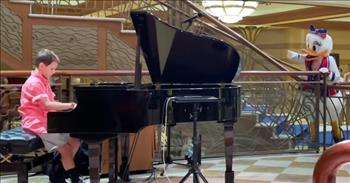 <p>Disney is a company known for making dreams come true and creating magical moments. One video captures a truly special situation aboard one of the company&rsquo;s cruise liners.</p>

<p>&ldquo;The Lion King,&rdquo; &ldquo;Toy Story,&rdquo; &ldquo;Finding Nemo&rdquo; and &ldquo;Up&rdquo; are just a few of The Walt Disney Company&rsquo;s massive collection of beloved films. Those flicks are filled with memorable and unforgettable scenes, characters and lines. Disney films hold a special place in the hearts of many.&nbsp;</p>

<p>One unforgettable and special Disney moment recently happened, not on the big screen, but during a Disney cruise. <a href="https://www.youtube.com/watch?v=hu4dVJcBtMw">The YouTube video</a> shows a young man sitting and expertly playing the piano on a floor buzzing with activity.&nbsp;</p>

<p>The child&rsquo;s tickling of the ivories is so good that it catches the attention of Donald Duck&rsquo;s better half: Daisy. About a minute into the clip, Daisy walks over to the young pianist, points in his direction and applauds his efforts.</p>

<p>The beloved Disney character loves what she&rsquo;s hearing! The video&rsquo;s description refers to Daisy&rsquo;s reaction as &ldquo;truly authentic and priceless.&rdquo;</p>

<p>Others are also in agreement as a round of spontaneous applause breaks out. Several people can even be seen filming the young man as he shows off his skills on the piano.&nbsp;</p>

<p>The child manages to fit two songs into the nearly 7-minute video. While the first song may be hard to place, the second one is recognizable. The second song is the main theme from Disney&rsquo;s popular &ldquo;Pirates of The Caribbean&rdquo; films.&nbsp;</p>

<p>As the video&rsquo;s description explains, the child&rsquo;s piano playing happened on the Disney Dream, one of the company&rsquo;s sailing vessels. The ship&rsquo;s cruise director worked it out so that Logan, the child playing the piano, could bless his fellow cruisers with his musical talents.</p>

<p>This is a special moment that the young man will likely remember for the rest of his life!&nbsp;&nbsp;</p>

<p><em><a href="https://www.godtube.com/bible/psalms/33-2">Psalm 33:2 </a>&ldquo;Give praise to the Lord on the corded instrument; make melody to him with instruments of music.&rdquo;&nbsp;</em></p>
