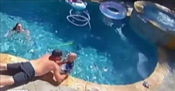 <p>Security camera captures firefighter dad saving his toddler from drowning. One-year-old Cole Petite wanted to take a swim in the pool with his big sister. But he didn&rsquo;t understand the dangers of jumping in all by himself. Prior to jumping in Cole took off his life vest.&nbsp;</p>

<p>In this heart-stopping video, we are reminded to be vigilant with our children around any body of water because all it takes is one second for them to find unexpected danger. But Cole has a father who is a hero, not just because he saved Cole&rsquo;s life, but because he puts his life on the line every day as a firefighter.&nbsp;</p>

<p>Zack Petite recalled the terrifying moment and realized the situation could have turned out differently. He <a href="https://www.youtube.com/watch?v=M4W4R_PP9Sw">said</a>, &ldquo;If I hadn&rsquo;t been in arms reach, it might have been too late for me to go in and grab him.&rdquo;&nbsp;</p>

<p>Cole was blessed that his father happened to be right nearby when Cole decided to take a dip. Zack&rsquo;s Fire Chief, Eddie Sell, says their dangerous encounter with the pool is proof this can happen to anyone. &ldquo;It&rsquo;s proof this can happen to anyone at any time, so seconds matter,&rdquo; he <a href="https://www.youtube.com/watch?v=M4W4R_PP9Sw">said</a> as he emphasized to never turn your back on your kids.&nbsp;</p>

<p>As hard as it is to watch the terrifying moment when Cole slips under the water, we can breathe a prayer of gratitude that Cole is safe and sound. With summer in full swing, we will be flocking to the pool or lake to cool off. May this video be a reminder to be diligent. Thank God for vigilant dad&rsquo;s like Zack. It was a miracle he was there to rescue his son in time. We are so thankful Cole is okay!&nbsp;</p>

<p><em>&ldquo;The angel of the Lord appeared to him and said to him, &ldquo;The Lord is with you, O valiant warrior,&rdquo; <a href="https://www.godtube.com/bible/judges/6-12">Judges 6:12</a>.</em></p>
