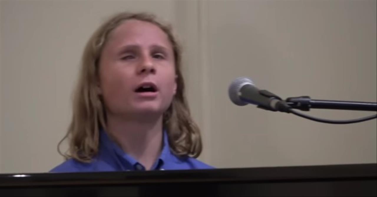 15-Year-Old Blind Boy Sings ‘You Raise Me Up’ At Mom’s Memorial