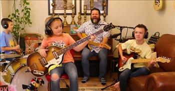 <p>Be careful or you&rsquo;re gonna find yourself in all kinds of love with this adorable family band, Colt Clark and the Quarantine Kids, as they perform &ldquo;Fooled Around and Fell in Love.&rdquo; Oh my, Sweet Baby Jesus! They are too cute!</p>

<p>Check out this feisty and flirty foursome. The group includes Colt Clark and his three kids, Beckett, Cash, and Bellamy. Mom Aubree, a photographer and homeschooler, records their performances and, according to a <a href="https://www.facebook.com/coltclarkmusic">recent Facebook post</a>, they just uploaded their 500th song! And, while a pandemic is a bad, bad thing, music by Colt Clark and the Quarantine Kids, as well as other musical family groups, amounts to a big tumbler of sweet, fresh lemonade that came from it all!</p>

<p>There are so many points of hilarity and joy in this video, but here are a few you won&rsquo;t want to miss.</p>

<p>Miss Bellamy, dressed in a flower power t-shirt, introduces the 1975 recording of a soft rock classic, and she lands a devilish little look at about 8 seconds just as she strums her bass guitar for the first time. It&rsquo;s priceless and keeps getting better!</p>

<p>Cash sits on the couch. He&rsquo;s got MTV burger vibes going. But, he&rsquo;s also got pretty cool facial expressions at about 40 seconds. Dad gets fired up at 1:20 seconds, and his little girl looks back at 1:45 to check him out. Perhaps her expressiveness came from him?</p>

<p>Mercy me! At 2:00, Bellamy throws herself into a move as Dad sings the word &ldquo;love,&rdquo; and it is a hoot! At 2:35, Cash does an impressive solo on his axe with more facials included, of course. Beckett is very smiley, but he&rsquo;s a little less animated. After all, he&rsquo;s keeping the whole thing moving forward with his drum beats. And&hellip; he&rsquo;s got a stuffed animal taped to his bass drum!&nbsp;&nbsp;</p>

<p>Colt is seriously jammin&rsquo; by 3:40, and it&rsquo;s evident that Bellamy and her brothers love making music with their father. Bellamy can&rsquo;t contain her excitement at 4.0, and she throws her head back, opens her mouth wide, and extends her legs right on cue. It&rsquo;s another big move!</p>

<p>Thank you, Clark Family, for five minutes of pure fun!&nbsp;</p>

<p><em>&ldquo;I have no greater joy than to hear that my children are walking in the truth.&rdquo; <a href="https://www.godtube.com/bible/3-john/1-4">3 John 1:4</a></em></p>
