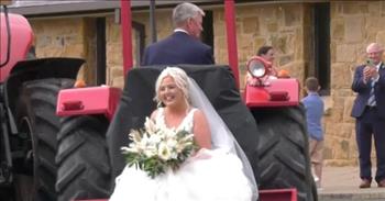 <p>One woman, while in her wedding dress, arrived for her big day in an unusual and unforgettable way.&nbsp;</p>

<p>Weddings are momentous and highly emotional events. Friends and family gather to watch as two people make a lifelong commitment to one another. While weddings are, for the most part, the same, everyone tries to find a little something to make their day a little different.</p>

<p>One woman in Ireland found a clever and sweet way to make her big day memorable and stand out from other weddings. As the short, 40-second <a href="https://www.youtube.com/watch?v=uLxVUIZ5pxE">video posted on YouTube</a> shows, the bride arrived at the church in a style befitting of a farm girl.&nbsp;</p>

<p>The clip begins with an older gentleman in a suit driving a tractor down the road. Seconds later, text in the clip shows that this was no ordinary tractor ride.</p>

<p>&ldquo;A bride surprised wedding guests by arriving on a tractor driven by her father,&rdquo; the text reads.</p>

<p>As the man pulls into the church&rsquo;s parking lot, the video shows the young woman, all dressed in white, on the back of the tractor. Her entrance is received with a smattering of shouts. A handful of people stand near the lot&#39;s entrance as they capture the unique arrival on their phones.</p>

<p>Once the tractor gets closer to its destination, near the front of the church, more text explains the woman&rsquo;s decision to arrive by tractor.&nbsp;</p>

<p>&ldquo;She chose the entrance as a tribute to her family&rsquo;s rural background,&rdquo; the text states.</p>

<p>The clip concludes with the bride stepping off the tractor with a bouquet in hand.&nbsp;</p>

<p>What a wonderful, sweet and loving way to honor her parents and family. She obviously loves and appreciates her family&rsquo;s farming background and the hard work of all farmers who provide food and nourishment for all.</p>

<p><em><a href="https://www.godtube.com/bible/james/5-7">James 5:7</a> &ldquo;Be patient, therefore, brothers, to the coming of the Lord. Behold, the farmer waits for the precious fruit of the earth, and has long patience for it, until he receives the early and latter rain.&rdquo;</em></p>
