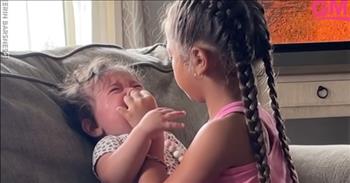 <p>One young child is such a blessing to her mother due to the sweet and moving way she cares for and comforts her upset baby sister.</p>

<p>Parenting is not an easy task. It will be the most difficult, but, at the same time, the most rewarding job. Unlike one&rsquo;s job and professional career, parenting is a 24-hour, 365-day-a-year assignment. There are no sick or vacation days, but the benefits of being a parent are better than any 401K imaginable.&nbsp;</p>

<p>However, as rewarding as being a parent is, mom and dad can use a little help now and then. One woman received some help with her little one from an unexpected source: 6-year-old Deklyn, <a href="https://parentingisnteasy.co/little-girl-comforts-younger-siblings/">according to ParentingIsEasy</a>.</p>

<p>A <a href="https://www.youtube.com/watch?v=S3gpATUdJAo">video posted on YouTube</a> shows Erin Barsness&rsquo; oldest daughter, Deklyn, attending to the needs of her youngest, an upset Emmy. The clip shows Deklyn sitting on the couch with the crying child on her lap.&nbsp;</p>

<p>She sweetly attends to the child&rsquo;s needs while she rocks her back and forth. However, as she does this, the all-important pacifier falls out of the baby&rsquo;s mouth. Deklyn notices this also and promptly places the item into the child&rsquo;s mouth. The crying immediately ceases.&nbsp;</p>

<p>Deklyn then begins swiping away the tears that have fallen down her little sister&rsquo;s face.&nbsp;</p>

<p>Erin, Emmy and Deklyn&rsquo;s mother, recounts the sweet moment when her eldest daughter recalled over and provided tender, loving care to her youngest.</p>

<p>&ldquo;When Emmy was crying, Deklyn ran over to her and started comforting her and consoling her,&rdquo; Erin said. &ldquo;I went to get up to go help her, and kind of relieve her since she was the first one over there. And she turned to me, and she said, &lsquo;No, mom, I got this.&rsquo;&rdquo;</p>

<p>What a precious moment of love and kindness between two sisters!</p>

<p>&ldquo;She&rsquo;s really good at parenting, and I know it&rsquo;s hard work for Mom,&rdquo; Deklyn said. &ldquo;So, then I just help them when they need help, like, with baby sisters.&rdquo;</p>

<p><em><a href="https://www.godtube.com/bible/psalms/127-3">Psalm 127:3</a> &ldquo;Behold, children are a heritage of Yahweh. The fruit of the womb is his reward.&rdquo;</em></p>
