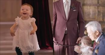 <p>One cute, young wedding party member abandoned her duties when she spotted her grandfather.</p>

<p>Weddings are often emotional occasions as family and friends gather to watch two people in love exchange vows, promising to remain together through thick and thin. But weddings, and the days leading up to them, can be stressful and anxiety-inducing. Even the tiniest, smallest detail gets magnified and can cause a massive headache when it comes to planning a wedding.&nbsp;</p>

<p>However, one young woman did not let being a member of a wedding party phase her at all. She was completely worry-free when it came time for her role in the wedding. In fact, when it came time for her to walk down the aisle, she found something more important to do.</p>

<p>A <a href="https://www.youtube.com/shorts/atdOEysYpbg">clip posted on YouTube</a> shows what happened when a flower girl noticed her grandfather. Instead of making her way up the aisle, she took a detour.&nbsp;</p>

<p>The video begins with the child being given a slight nudge forward as her cue to head up the aisle. Things go as planned for a few steps until the little girl sees her grandfather, and then she has her sights set on him.</p>

<p>She waddles and grins her way up the aisle. The attendees, understanding that the little girl is headed for her grandfather, let out a few laughs. When she gets just a few wobbly steps from her destination, she gives herself a hand, clapping as she approaches grandpa.</p>

<p>The whole scene is almost too cute!&nbsp;</p>

<p>Those in attendance also applaud as the little girl gets to her grandfather. He dips down a little, picks the cute little girl up and places her on his lap.</p>

<p>She is exactly where she wants to be. She is safe, secure and happy in the loving arms of her grandfather.&nbsp;</p>

<p><em><a href="https://www.godtube.com/bible/proverbs/17-6">Proverbs 17:6</a> &ldquo;Children&rsquo;s children are the crown of old men, and the glory of children is their fathers.&rdquo;</em></p>

