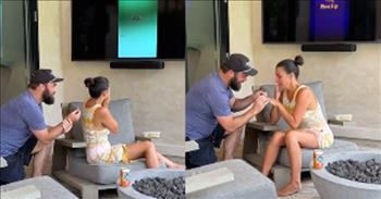 <p>One man found a unique, moving and touching way to incorporate his girlfriend&#39;s late father in his wedding proposal.</p>

<p>Wedding ceremonies are usually brimming with emotion, with people shedding tears as they watch people vow to remain together through the good and the bad. However, the young man must pop the question before the bride can pick out her dress and walk down the aisle.</p>

<p>A <a href="https://www.tiktok.com/@hannahschibicreations/video/7253177473708395818?embed_source=121352282%2C121351166%2C121331973%2C120811592%2C120810756%3Bnull%3Bembed_masking&amp;refer=embed&amp;referer_url=www.sunnyskyz.com%2Fhappy-videos%2F12540%2FBoyfriend-Proposes-Using-Her-Late-Father-039-s-Blessing&amp;referer_video_id=7253177473708395818">video posted on TikTok</a> shows when a man asked his significant other if she wanted to get hitched. The man used an audio recording of the to-be bride&rsquo;s late father as part of the proposal.</p>

<p>The clip begins with the man and woman sitting on a porch looking at a television. Seconds into the video, the audio recording of the woman&rsquo;s father, who had just died a few days prior, begins playing on the TV.</p>

<p>&ldquo;Son, you&rsquo;ve got my permission, as much as I can give it to you in the short time I have left on this earth,&rdquo; the man said. &ldquo;I know you love Emily, and I know you&rsquo;ll take care of her. God bless you, and you have my blessing, son.&rdquo;</p>

<p>About halfway through the recording, the young man gets down on one knee as his soon-to-be-fianc&eacute;e, who has been moved to tears, watches the clip. She turns and comes face-to-face with the young man ready to ask the question.</p>

<p>In a low, calm tone, the man tells her he knew how much it meant to her for him to get her father&rsquo;s permission. He asks and she is overwhelmed, unable to speak, only able to get out &ldquo;Yes, yes.&rdquo;&nbsp;</p>

<p>After the initial shock subsides, the young woman wants to know, &ldquo;How&rsquo;d you get that?&rdquo;</p>

<p>What a sweet and touching move on that young man&rsquo;s part. May those two have all the happiness in the world.</p>

<p><em><a href="https://www.godtube.com/bible/genesis/2-24">Genesis 2:24</a> &ldquo;Therefore a man will leave his father and his mother, and will join with his wife, and they will be one flesh.&rdquo;</em></p>
