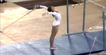 Gymnast Olga Korbut Performs Banned 'Dead Loop' At 1972 Olympics