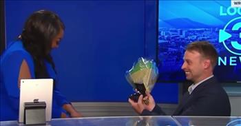 <p>A news anchor was thoroughly surprised and immediately became emotional when her boyfriend, a fellow reporter, popped the question in the studio.</p>

<p>Reporters and anchors are seasoned professionals when it comes to rolling with the unexpected. They are used to reporting on breaking, unanticipated news as soon as it becomes available, with very little notice. However, one anchor was thrown for a loop, visibly rattled by one story she read in the station&rsquo;s studio.</p>

<p>Cornelia Nicholson is the weekend anchor at WRCB, a station in Chattanooga, Tennessee. Her boyfriend, Riley Nagel, a reporter, also works at the southeastern Tennessee television station.&nbsp;In a <a href="https://www.youtube.com/watch?v=fCnZ8-HCGW8">clip posted on YouTube</a>, Cornelia was recording a promo for an upcoming broadcast when she came across something she was not expecting. But it turned out to be easily the best story of the day.&nbsp;</p>

<p>&ldquo;Coming up, we have the story of two young journalists who just so happened to find love in the same industry,&rdquo; she read. &ldquo;Local 3&rsquo;s Riley Nagel joins us in the studio for a special report.&rdquo;</p>

<p>Throughout the read, Cornelia does everything she can to keep from sounding too surprised.&nbsp;</p>

<p>After her introduction, her reporter boyfriend entered the studio carrying a bouquet of flowers, claiming that he does, in fact, have a special report.</p>

<p>Riley then walks over to the anchor&rsquo;s desk, gets down on one knee, flashes a big diamond ring and then proceeds to ask for Cornelia&rsquo;s hand in marriage.</p>

<p>&ldquo;Cornelia Nicholson, would you marry me?&rdquo; Riley asks.</p>

<p>She is so surprised and overwhelmed that she can&rsquo;t even verbally give Riley an answer to his all-important question. Instead, she shakes her head, &ldquo;yes.&rdquo;</p>

<p>After accepting his proposal, she places her left toward Riley.&nbsp;</p>

<p>&ldquo;I gotta put it on?&rdquo; Riley asks.</p>

<p>Again, Cornelia, still taking in the sweet moment, simply responds, &ldquo;Yes.&rdquo;</p>

<p>That&rsquo;s a touching, moving, and because of Riley, an inventive moment that both will remember for the rest of their lives.</p>

<p><em><a href="https://www.godtube.com/bible/1-corinthians/13-13">1 Corinthians 13:13</a> &ldquo;But now we still have faith, hope, love, these three; and the greatest of these is love.&rdquo;</em></p>
