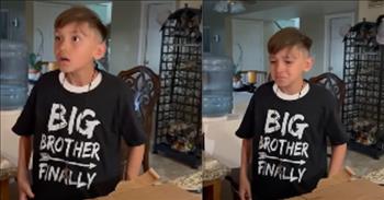<p>Prayers really do get answered. A 12-year-old is in tears after finding out he&rsquo;s going to be a big brother.&nbsp;</p>

<p>Being an only child can feel like a miserable existence at times. There&rsquo;s no one to play with, and you&rsquo;re in charge of keeping yourself entertained. Plus, there are only your parental units to contend with on holidays and family vacations. But having a sibling is like having a built-in best friend. Sure, the childhood years are filled with pranks, frustration, and angst, but you know you wouldn&rsquo;t trade your sibling for the world now that you&rsquo;re all grown up.&nbsp;</p>

<p>Still, some people have the opinion that siblings are the worst. It makes me wonder what kind of pranks their siblings pulled. It has to be something worse than shaving off eyebrows while you&rsquo;re asleep or making copies of your diary to share with the whole entire high school. But maybe I&rsquo;m the only one who had these experiences with my siblings.&nbsp;</p>

<p>Desiree knew her son had been praying for a long time to have a sibling. At the age of 12, he figured it would become an unanswered prayer. But when his mother learned of this unexpected and welcome pregnancy, she couldn&rsquo;t wait to tell her son. She danced with joy as she had a special shirt made for the happy surprise. The shirt for her son read, &ldquo;Big brother, finally!&rdquo;&nbsp;</p>

<p>It was an incredible mother-son moment captured on video and watched by millions. Desiree calls her son into the kitchen to tell him she has a surprise. First, she reminds him how she&rsquo;s been sick, and she wasn&rsquo;t sure why.&nbsp;</p>

<p>Then she reveals she knows the reason, but he needs to close his eyes because it is a surprise. Smiling from ear to ear Desiree dresses him in the special shirt. In anticipation, her son is bewildered and wondered how feeling sick can be a good thing until he looks down and reads the message on the shirt in utter astonishment.&nbsp;</p>

<p>At first he&rsquo;s speechless as the news settles in with blessed joy. He is finally going to be a big brother. According to Desiree&rsquo;s <a href="https://www.tiktok.com/discover/Desiree-Rose">TikTok</a>, they are excitedly waiting for the arrival of their precious baby girl. Her son will definitely be the perfect protector of a big brother. Children are such a gift from the Lord.&nbsp;</p>

<p><em>Children are a gift from the Lord; they are a reward from him,&rdquo; <a href="https://www.godtube.com/bible/psalms/127-3">Psalm 127:3</a>.&nbsp;</em></p>
