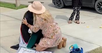 <p>People on social media are helping a woman search for two individuals who offered comfort by praying with her during a painful and heartbreaking moment.</p>

<p>Social media is often a place where civility, kindness and common courtesy go to die. Not only that, but users on Facebook, X (formerly known as Twitter), Instagram and TikTok can waste a tremendous amount of time endlessly scrolling through posts and videos. But those platforms are also used for good at times.&nbsp;</p>

<p>One young woman, Kyndra Smith, has experienced some of that kindness from social media users. In a <a href="https://www.youtube.com/watch?v=_46lhYIfDog">video posted on YouTube</a>, Kyndra explains how she received a painful phone call while making her way through the Denver airport.&nbsp;</p>

<p>Hospital officials called her right before she was about to board a plane to see her sick mother. They informed Kyndra that CPR had been performed on her mother for 10 minutes, but there was no possibility that her mom would make it.&nbsp;</p>

<p>Kyndra made the heartbreaking decision to allow her mother to pass away. She did not want to prolong her mother&rsquo;s suffering. In the middle of the airport, Kyndra lost it. She fell to her knees and started sobbing uncontrollably.&nbsp;</p>

<p>Many walked on by Kyndra, not caring enough to stop and see what was causing her so much grief and pain. But then something unexpected happened. Two complete strangers &ndash; a mother and a daughter &ndash; stopped, hugged Kyndra and started praying over her.&nbsp;</p>

<p>&ldquo;And this lady came over, and she just hugged me from above, kind of bent down,&rdquo; Kyndra said. &ldquo;And she started praying over me.&rdquo;</p>

<p>Kyndra admits that while she did say &ldquo;thank you&rdquo; at the airport, she was more concerned with getting to her mother&rsquo;s hospital room at the time. Now, she&rsquo;s reached out to TikTok users to help reconnect her with that woman and her daughter to properly thank them.</p>

<p>More than 1 million people have now watched the video of Kyndra asking for help finding those special people. TikTok users began sharing similar experiences with Kyndra, which brought her to tears.&nbsp;</p>

<p>&ldquo;I would just love more than anything to get to tell them, &lsquo;Thank you.&rsquo;&rdquo; Kyndra said. &ldquo;And kind of tell them how big of a difference they made in that moment for me.&rdquo;</p>

<p><em><a href="https://www.godtube.com/bible/ephesians/4-32">Ephesians 4:32</a> &ldquo;And be kind to one another, full of pity, having forgiveness for one another, even as God in Christ had forgiveness for you.&rdquo;</em></p>
