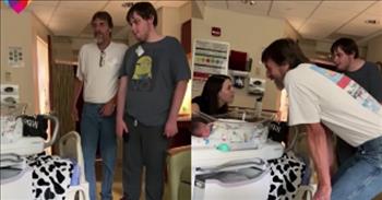 <p>A young woman selected the perfect name for her child, naming her baby after her brother, who has autism, and his reaction to the special honor is hilarious.</p>

<p>As any parent knows, coming up with names for their children can be quite a task. It can be such a difficult step to complete that there are many books dedicated to assisting expectant parents in locating the perfect name. Selecting a name can even lead to heated arguments and disagreements between the expectant parents.&nbsp;</p>

<p>But as one video shows, a woman selected what she thought was the perfect name for her newborn child. She decided to name her son after her brother, who has autism. It&rsquo;s a sweet way to honor the young man who obviously has meant a great deal to her.&nbsp;</p>

<p>However, she was probably more than a little surprised by his hilarious reaction once he discovered the special honor.&nbsp;</p>

<p>In the short, <a href="https://www.facebook.com/watch/?ref=saved&amp;v=1502899507215769">42-second video posted on Facebook</a>, the young man and an older gentleman both enter the room where the baby is peacefully sleeping. The child&rsquo;s mother asks her brother, &ldquo;What&rsquo;s his name?&rdquo;</p>

<p>The young man responds by asking, &ldquo;Why?&rdquo; His sister then tells him that he must read it to find out the child&rsquo;s moniker.&nbsp;</p>

<p>The child&rsquo;s mother reads the baby&rsquo;s name to him, &ldquo;Cole Dylan.&rdquo;&nbsp;</p>

<p>&ldquo;He&rsquo;s named after you,&rdquo; she tells her brother.</p>

<p>&ldquo;Why?&rdquo; is his response, which elicits several laughs from people in the room.&nbsp;</p>

<p>&ldquo;Because we thought you&rsquo;d like it,&rdquo; his sister states.</p>

<p>&ldquo;Nah,&rdquo; he says as he walks off camera.</p>

<p>That probably wasn&rsquo;t the response she or anyone else was expecting! But nevertheless, what a beautiful way to honor and recognize her brother, who she obviously loves and who will likely play a huge role in the child&rsquo;s life.&nbsp;</p>

<p>Despite his hilarious and less-than-enthusiastic response to the child&rsquo;s name, we&rsquo;re sure he&rsquo;ll love being an uncle to the child named after him.</p>

<p><em><a href="https://www.godtube.com/bible/1-corinthians/16-14">1 Corinthians 16:14</a> &ldquo;Let all you do be done in love.&rdquo;</em></p>
