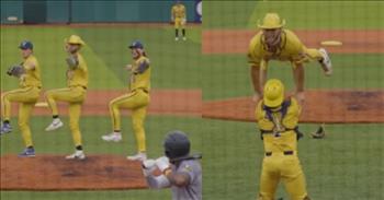 <p>A group of baseball players performed a trick that left the batter standing at the plate completely stunned and the crowd of spectators looking on cheering in amazement.&nbsp;</p>

<p>Baseball is a fun, beloved and historic game with many time-honored traditions. It&rsquo;s a game that has been played and watched by millions for decades. People like Babe Ruth, Hank Aaron, Mickey Mantle and Cal Ripken Jr. have become synonymous with the game. Every season, fans eagerly and faithfully cheer on their team, hoping to give that little extra boost to help them bring home a victory.</p>

<p>However, instead of the New York Yankees, the Boston Red Sox, Philadelphia Phillies or others, one team is unlike all the rest. The Savannah Bananas play a different, much less conventional type of baseball. They are basically the Harlem Globetrotters of baseball, performing tricks and other plays normally not seen on the diamond.</p>

<p>In a <a href="https://www.youtube.com/watch?v=tKH9-YMncP8&amp;t=26s">clip posted on YouTube</a>, three Savannah Bananas players come together and have a short conference on the pitcher&rsquo;s mounds. It&rsquo;s seconds later, and all three have come to an agreement on their next course of action. Instead of one pitcher, they have decided to go with three players on the mound.</p>

<p>When it&rsquo;s time for the next pitch, the three players all wind up at the same time, using the same motion, but only one actually has a ball in his possession. Then a perfect strike is delivered to the plate, completely freezing the batter.&nbsp;</p>

<p>The batter, caught looking at the third strike, is enthusiastically called out by the umpire. In case the crowd or the batter was confused, the umpire motions, once again, for the strikeout. He even throws in a little dance.&nbsp;</p>

<p>But the short, hilarious clip does not end there. One of the three pitchers runs to home plate where he and the catcher reenact the famous pose from the film &ldquo;Dirty Dancing.&rdquo;</p>

<p><em><a href="https://www.godtube.com/bible/proverbs/17-22">Proverbs 17:22 </a>&ldquo;A glad heart makes a healthy body, but a crushed spirit makes the bones dry.&rdquo;</em></p>
