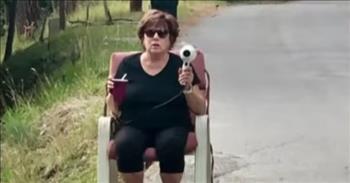 <p>A grandmother in Montana took the law into her hands, finding a unique way to implore drivers going past her residence to ease off the gas pedal a bit.</p>

<p>Disobedience is a sin. The Bible is filled with stories of people who failed to listen to the instructions and words of God. In every single instance, when an individual ignored the Lord&rsquo;s directives, things got noticeably worse for them. Following and obeying God&rsquo;s words and instructions is always the right course of action.&nbsp;</p>

<p>Unfortunately, driving faster than the posted speed limit is one area where many people willfully disobey. Hundreds of drivers exceed speed limits daily, most without receiving a ticket or citation. <a href="https://www.youtube.com/watch?v=GriNh-vTMSY">As a clip posted on YouTube</a> shows, one woman, Patti, used her hair dryer to slow down drivers near her house.</p>

<p>In an appearance on <em>The Kelly Clarkson Show,</em> Patti explains what led to her sitting on the side of the road in a lawn chair with a drink in one hand and a hair dryer in the other.</p>

<p>&ldquo;We&rsquo;re very close to Glacier National Park, so we get a lot of tourists going around on our road,&rdquo; Patti said. &ldquo;And they fly by. So, we just thought one day we would, or my son thought he&rsquo;d put me up on the road and give me a hair dryer and pretend it was a radar gun.&rdquo;</p>

<p>Patti&rsquo;s hilarious stunt not only caught the attention of the drivers zooming past her house but also that of law enforcement. Instead of getting upset with her, they showed their appreciation for Patti&rsquo;s efforts.</p>

<p>&ldquo;The Montana trooper had tracked me down through social media, found where we lived and came down and surprised me,&rdquo; Patti said. &ldquo;I thought I was going to be in trouble. But he said he wanted to make me an honorable trooper and gave me a little hat and a little badge.&rdquo;</p>

<p><em><a href="https://www.godtube.com/bible/romans/5-19">Romans 5:19</a> &ldquo;For as by one man&rsquo;s disobedience many were made sinners, so by the obedience of one shall many be made righteous.&rdquo;</em></p>
