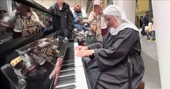 <p>A Catholic nun grabbed a seat at a public piano and showed off her immense musical talent as she beautifully tickled the ivories.</p>

<p>Programs like American Idol, America&rsquo;s Got Talent and The Voice have shown repeatedly that talent can come from anywhere and everywhere. Often, the individuals whom most people disregard on those shows make for the biggest and best surprises as they dazzle the judges and the audience with their God-given talents.&nbsp;</p>

<p>A <a href="https://www.youtube.com/watch?v=AnZDjVTUHXo">clip posted on YouTube</a> is a perfect example of an abundance of musical talent coming from someone most people would have never suspected. The clip begins with a Catholic nun standing near a piano in what appears to be either a bus or a train terminal.&nbsp;</p>

<p>A man near the large musical instrument asks the woman, &ldquo;Do you play yourself, sister?&rdquo;</p>

<p>She appears to be somewhat surprised by the man&rsquo;s question but responds that she does, in fact, dabble on the piano. He then goes on to encourage her to have a go on the piano.</p>

<p>&ldquo;Go on, do a quick song,&rdquo; he said. &ldquo;Let sister play.&rdquo;</p>

<p>She quickly makes her way to the piano bench. What happens next is unbelievable.&nbsp;</p>

<p>She nonchalantly starts playing an upbeat and toe-tapping song, moving her hands expertly up and down the piano&rsquo;s many keys. It&rsquo;s clear very early that this woman has a massive supply of musical talent. Her skills on the piano are obvious!</p>

<p>Several people even stand to the Catholic nun&rsquo;s right and film the unexpected but wholly enjoyable musical performance. She continued to play the instrument for approximately two minutes or so.&nbsp;</p>

<p>Her inspiring performance wins her a smattering of applause from the handful of people who have gathered around the piano to take in the sight.&nbsp;</p>

<p>But just as quickly as she sat down at the piano, she got back up, gathered her belongings and was on her way, leaving the piano behind.&nbsp;</p>

<p><em><a href="https://www.godtube.com/bible/psalms/105-2">Psalm 105:2</a> &ldquo;Let your voice be sounding in songs and melody; let all your thoughts be of the wonder of his works.&rdquo;</em></p>
