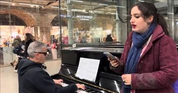 <p>While a man with sunglasses sits at a piano, a young woman begins to wow the shopping crowds. In this video, a teenager dazzles with &ldquo;Ave Maria&rdquo; performance.</p>

<p>As the elevator ascends and descends right behind this duo, and people are casually walking by, a young woman and her accompanist begin to perform a classic Christmas hit. &ldquo;Ave Maria&rdquo; is a captivating and melodically intriguing song.&nbsp;</p>

<p>The student&rsquo;s name is Miranda, and her teacher is Dr. Brendan Kavanagh. She focuses on the lyrics found on her phone and vocalizes with such confidence and joy. Her voice is truly angelic.</p>

<p>Miranda has a stunning soprano voice, which causes others to gather around. The crowd cheers at the end of their performance. They stand together and thank the onlookers. The two of them then talk about her love for opera. Dr. Kavanagh tells the camera to check out more of Miranda&rsquo;s music. She shares her Instagram at Miranda OA.</p>

<p>It is really wonderful watching the music teacher show such faith and confidence in his student. What is also beautiful is the two of them sharing their love for music across the generations. I love how Dr. Kavanaugh is promoting this young woman in her specific gift.&nbsp;</p>

<p>Although the teacher is likely far more experienced than his student, he is cultivating her talent and directing others to her work. This is a sweet reminder that God has entrusted us as His children with His callings and gifts. Apart from Him, we can do nothing, but He provides us with platforms of opportunity, and we ultimately redirect those moments for His glory.</p>

<p><em>"I am the vine; you are the branches. If a man remains in me and I in him, he will bear much fruit; apart from me you can do nothing.&rdquo; <a href="https://www.godtube.com/bible/John/15-5">John 15:5</a></em></p>
