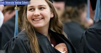 <p>One woman found a unique and sweet way to include her newborn as she accepted her college diploma from a Michigan school.&nbsp;</p>

<p>Graduating from college is a huge life accomplishment. It&rsquo;s a moment that deserves to be recognized and celebrated. Earning a college degree requires hard work, dedication and long and painstaking hours of concentrated study.&nbsp;</p>

<p>Being a dedicated and loving mother is also something to be recognized and applauded. Grace Szymchack, a recent Ferris State University graduate, is both - a college graduate and a loving mother -&nbsp; and she included her newborn child in her graduation ceremony.</p>

<p>Grace, while wearing the classic cap and gown, silently and patiently stands in line, waiting for her name to be called during her college graduation. It&rsquo;s a monumental, life-changing moment for sure.&nbsp;</p>

<p>However, as the <a href="https://www.youtube.com/watch?v=JzL7dm5nl7o">clip posted on YouTube</a> shows, there is something unusual about Grace&rsquo;s outfit. It appears that a tiny little hand is poking out from her blouse, and that&rsquo;s exactly what it is!</p>

<p>Grace has tucked her newborn daughter into her gown.&nbsp;</p>

<p>As the video points out, Grace was originally scheduled to give birth to Annabelle three days after graduating from college. It was always going to be close. But as any parent knows, nothing with children is predictable. Annabelle arrived earlier than expected.</p>

<p>&ldquo;I was hoping to make it until after graduation,&rdquo; Grace said. &ldquo;But my doctors had made it sound like they thought she would come a little early.&rdquo;</p>

<p>Despite Annabelle&rsquo;s earlier-than-expected entrance into the world, Grace was thrilled to be able to share that special moment with her newborn bundle of joy.</p>

<p>&ldquo;It felt nice to have her by my side and to have her there with me,&rdquo; Grace said.</p>

<p>That&rsquo;s a special moment that Grace and her daughter Annabelle will likely cherish for the rest of their lives. Who else can say that they went through a college graduation before they could even walk or talk?&nbsp;</p>

<p><em><a href="https://www.godtube.com/bible/psalms/127-3">Psalm 127:3</a> &ldquo;See, children are a heritage of the Lord: and the fruit of the womb is his reward.&rdquo;</em></p>
