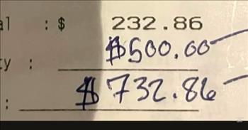 <p>One woman in New York City got a big surprise when the kind and generous customers she waited on left her a massive $500 tip.</p>

<p>Kindness can take many different shapes and forms. Whether it be an unexpected word of encouragement, a simple gesture like holding the door for someone or a friendly wave or head nod, that kindness can brighten someone&rsquo;s day, week or year.&nbsp;</p>

<p>However, some people may be able to unexpectedly bless others financially. Clair Howell, a waitress in a Manhattan restaurant, was on the receiving end of a $500 tip, <a href="https://www.youtube.com/watch?v=yHVUeK6e9aQ">according to a video posted on YouTube</a>.</p>

<p>The tip, as the video explains, came on a bill of $232. Clair, in an interview explaining her unexpected and large tip, was beaming.</p>

<p>&ldquo;I&rsquo;m just, like, in total shock,&rdquo; Clair said. &ldquo;Like, like what? And I&rsquo;m looking around, and they&rsquo;re gone, totally gone.&rdquo;</p>

<p>But the $500 tip wasn&rsquo;t the only thing written on the bill. The customers had written a message for Clair. It was directions on how she was supposed to spend the $500.&nbsp;</p>

<p>&ldquo;GO SEE MERRILLY!&rdquo; the note read. &ldquo;SIT IN THE ORCHESTRA!&rdquo;</p>

<p>Clair said that during the meal, she talked to the customers and asked about their plans. She asked them if they were taking in one of the plays on Broadway.&nbsp;</p>

<p>They were, in fact, headed to a Broadway play. They were seeing &ldquo;Merrily We Roll Along.&rdquo;</p>

<p>Clair, following the directions given to her by the generous customers, went online and bought a ticket to the show that night. The tip covered the price of the ticket and then some.&nbsp;</p>

<p>Instead of using the money elsewhere, Clair said that she felt she had to follow the guidance from the customers and buy herself a ticket to the show.</p>

<p>There are still kind, generous and thoughtful people in the world. Most, like those who tipped Claire, don&rsquo;t seek recognition for their kindness either.&nbsp;</p>

<p><em><a href="https://www.godtube.com/bible/ephesians/4-32">Ephesians 4:32</a> &ldquo;And be kind to one another, full of pity, having forgiveness for one another, even as God in Christ had forgiveness for you.&rdquo;</em></p>
