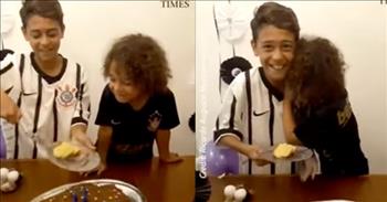 <p>One young man had his younger brother in tears after an unexpected act of kindness and love involving his birthday cake.</p>

<p>Siblings, especially as children, do not always get along. Everyone has their thoughts, ideas and opinions. These differences can often lead to heated arguments, extended periods of silence and avoidance and even physical altercations. Adults are generally better at handling their differences and disagreements. However, disputes between children can get very emotional very fast.</p>

<p>But as one video shows, one display of emotion was not the result of a fight or a spat but instead because of a birthday cake. The <a href="https://www.youtube.com/watch?v=s6T-Wtaeewo">clip posted on YouTube</a> shows two young men standing near a cake. The older of the two children has a knife, obviously seconds away from slicing into the desert.</p>

<p>Moments after the short, 1-minute and 30-second begins, text appears to set up the scenario and what viewers are witnessing.</p>

<p>&ldquo;Brazilian tradition says the first slice of your birthday cake goes to the person you love the most,&rdquo; the text reads.</p>

<p>The young man after cutting into the cake attempts to pick up the piece, but it falls, landing on an undisturbed part of the sweet treat. Once that runaway piece of cake finds its way to a plate, then it&rsquo;s anybody&rsquo;s guess about who will receive the first piece.</p>

<p>The older brother sets the piece of cake down in front of the young man, exclaiming, &ldquo;Antonio,&rdquo; as he does.</p>

<p>Immediately after the older brother announces that his younger sibling gets the first piece, the tears begin flowing. The younger brother, Antonio, cannot contain the emotion. He is overcome with joy, happiness and probably a little surprise that his older brother, someone he looks up to, would select him.</p>

<p>The younger brother turns to his older brother, and they share a warm, loving embrace.&nbsp;</p>

<p>What a sweet and simple act that meant so much to the little guy.&nbsp;</p>

<p><em><a href="https://www.godtube.com/bible/hebrews/13-1">Hebrews 13:1</a> &ldquo;Go on loving your brothers in the faith.&rdquo;</em></p>
