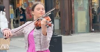 <p>Karolina Protsenko is a 15-year-old violin prodigy and her cover of &lsquo;Hello&rsquo; by Lionel Richie is just beautiful.&nbsp;</p>

<p>Karolina started violin lessons at a young age after moving to the United States from Ukraine. She plays covers of popular songs on her violin for the public and on her social media channels. She truly has an amazing talent that she enjoys sharing with the world.</p>

<p>As she plays the song at the outdoor mall, she moves around, fully dedicated to her music. You can tell she loves playing her violin and the music that she makes.&nbsp;</p>

<p>Her music has become a blessing to so many people. For example, this commenter <a href="https://www.youtube.com/watch?v=MNpBuU2F1R4">said</a>, &ldquo;Karolina, I'm a retired widower and I take care of my 99 year old mother in my home. I have been showing her your videos and she thinks you are very blessed by God. She really enjoys your singing videos. We both love you sweetie!!&rdquo; and another <a href="https://www.youtube.com/watch?v=MNpBuU2F1R4">commented</a>, &ldquo;Greetings from Scotland! I get so depressed at this ugly world that I see in the news every day - then I watch you playing this and it explodes with such beauty, that I see some hope! I hope that such young, talented people like Karolina will make something out of the mess we have created and make it beautiful again!&rdquo;</p>

<p>As you can see, her music touches lives and is a blessing from God. Sometimes all people need is to hear an encouraging song or musical number and it can light up their day. Those with musical talent can truly help others just by sharing their talents and Karolina has done just that.</p>

<p>This cover, &lsquo;Hello,&rsquo; by Lionel Richie, was written by him and released on his album, Can&rsquo;t Slow Down which came out in 1984. The song is one of his most popular ones.&nbsp;</p>

<p><em>&ldquo;And at the dedication of the wall of Jerusalem they sought the Levites out of all their places, to bring them to Jerusalem, to keep the dedication with gladness, both with thanksgivings, and with singing, with cymbals, psalteries, and with harps.&rdquo; - <a href="https://www.godtube.com/bible/nehemiah/12-27">Nehemiah 12:27</a></em></p>
