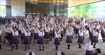 <p>This marching band has moves. Not only do they make beautiful music with their instruments, but they know how to put on quite the performance.&nbsp;</p>

<p>The band is the Kyoto Tachibana High School Brass Band performing at the ​​Kaohsiung Chengyi Hotel in Taiwan in December of 2023. They travel and perform and attend the Rose Parade in California every year.</p>

<p>When asked how they can play and dance at the same time, they <a href="https://kyototachibanashsbandunofficialfanblog.wordpress.com/frequently-asked-questions-faq/">answer</a> on their website, &ldquo;Lots and lots of practice. Couple of hours every day before school lessons, and several hours afterwards. Training in weekends and holidays. They have 3 days in a year with no practice. Of course, over the years they have also developed effective training methods which speed up the progress.&rdquo;</p>

<p>They start with the song, &lsquo;Uptown Funk&rsquo; which is a <a href="https://en.wikipedia.org/wiki/Uptown_Funk">song by</a> British record producer, Mark Ronson, featuring Bruno Mars. It was released in 2014 on the album, Uptown Special. &lsquo;Uptown Funk&rsquo; is quite the catchy song with lyrics such as:</p>

<p>&ldquo;Saturday night and we in the spot<br />
Don't believe me, just watch, come on&rdquo;</p>

<p>The women in the marching band incorporate different moves such as leg tapping, dancing, moving back and forth, spinning around, and overall jamming to the music, all the while playing their instruments. It is quite a talent.</p>

<p>The next song is, &lsquo;Sing, Sing, Sing&rsquo; and <a href="https://en.wikipedia.org/wiki/Sing,_Sing,_Sing_(With_a_Swing)">is from</a> 1936 with music and lyrics by Louis Prima. He first recorded it with the New Orleans Gang. The song was made popular by Benny Goodman and his band and it is well known in the Big Band and Swing genres.&nbsp;</p>

<p>You might know the lyrics which start off:</p>

<p>&ldquo;Sing sing sing sing,<br />
Everybody start to sing,<br />
Ooh-hoo, wah-hoo!<br />
Now you're singin' with a swing!&rdquo;</p>

<p>The marching band leans into the song with their dancing and moving to the music. They also do some waiving towards the end of the song.&nbsp;</p>

<p>They are quite the sight to be seen, a marching band with so much talent!&nbsp;</p>

<p><em>&ldquo;Let them praise his name in the dance: let them sing praises to him with the tambourine and harp.&rdquo; - <a href="https://www.godtube.com/bible/psalms/149-3">Psalms 149:3</a></em></p>
