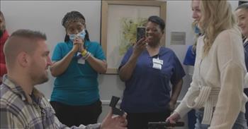 <p>During her send-off at Mary Free Bed Rehabilitation Hospital in Grand Rapids, MI, Adyson Bryce&rsquo;s boyfriend, Evan Kennard, proposed. And it was very sweet.</p>

<p>Adyson was asked the question about if she was surprised about the proposal. &ldquo;I was, &#39;cause I thought he knew that I&rsquo;m not like I don&rsquo;t really like big public things,&rdquo; she <a href="https://www.youtube.com/watch?v=4ZmSEicouE0">says</a> with a smile.&nbsp;</p>

<p>The interviewer then asks, &ldquo;Did you like it in the end?&rdquo; and she <a href="https://www.youtube.com/watch?v=4ZmSEicouE0">responds</a>, &ldquo;I did. Yes. I did love it. Seeing everyone that took care of me while walking down the hallway made me really emotional.&rdquo;&nbsp;</p>

<p>I bet it was quite emotional to be supported by all the workers who had helped her during the nine weeks she spent in rehabilitation after the young couple fell from a double ladder in a tree while hunting.&nbsp;</p>

<p>Evan, the boyfriend was okay but Adyson became paralyzed, She couldn&rsquo;t move anything and knew something was wrong. She ended up suffering a spinal cord injury.&nbsp;</p>

<p>Regarding her recovery, Adyson <a href="https://www.youtube.com/watch?v=4ZmSEicouE0">shares</a>, &ldquo;The first finger I moved was my ring finger. I just like wiggled it a little bit and slowly a little more kept coming back every day.&rdquo;&nbsp;</p>

<p>Evan goes on to <a href="https://www.youtube.com/watch?v=4ZmSEicouE0">say</a>, &ldquo;When the accident happened I further realized that you know she was somebody that I never want to live without.&rdquo;&nbsp;</p>

<p>The couple would love to have a fall wedding but Adyson wants to make sure that she can walk down the aisle and is still determining if she will be ready this next fall.</p>

<p>The couple have been through a lot together and I am sure there is still so much healing to go but it is inspiring to see the love they have for one another shine through. Prayers for them as they start their lives together.&nbsp;</p>

<p><em>&ldquo;Many waters cannot quench love, neither can the floods drown it: if a man would give all the substance of his house for love, it would utterly be contemned.&rdquo; - <a href="https://www.godtube.com/bible/song-of-solomon/8-7">Song-Of-Solomon 8:7</a></em></p>

