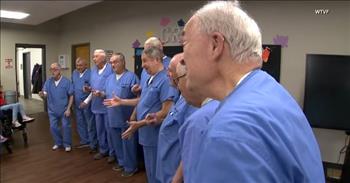 <p>A barbershop quartet, the Nashville Music Medics, who received their training at the Barbershop Harmony Society, don scrubs as they use music to provide hospital patients with happiness and a bit of escapism.</p>

<p>Most of the time, the hospital is never a fun place to visit. The only reason someone would look forward to a trip to the hospital would be to celebrate a birth and cover the newborn in hugs and kisses. At any other time, hospitals are a place most people want to avoid at all costs.&nbsp;</p>

<p>However, there are times when avoiding a trip to the hospital is not possible. Going to a medical facility, being seen by a doctor and being attended to by a group of dedicated nurses is usually the first step in curing a problem or an ailment. Nevertheless, no one enjoys a stay in the hospital, and they need some cheering up from time to time.&nbsp;</p>

<p>That&rsquo;s where the Nashville Music Medics come in, treating patients to the sweet sounds of their a cappella performances. <a href="https://www.youtube.com/watch?v=9Ml1w47uELk">A clip posted on YouTube</a> explains that the men who make up the group come from all walks of life. Some are former military members, salesmen and civil engineers, but no doctors.&nbsp;</p>

<p>However, despite their diverse backgrounds, the men are brought together by their mission to bring smiles to the faces of those who need it most.&nbsp;</p>

<p>In addition to singing at hospitals, the guys perform at schools and community groups, the short clip states.</p>

<p>But the Nashville Music Medics are not the only a cappella group singing to bring healing and happiness to others. The video mentions there are 35 music medics in the United States.</p>

<p>What a terrific mission! Who doesn&rsquo;t want to hear a happy, uplifting tune when they are a little down in the dumps and looking for a reason to smile?&nbsp;</p>

<p><em><a href="https://www.godtube.com/bible/ephesians/5-19">Ephesians 5:19</a> &ldquo;Speaking to yourselves in psalms and hymns and spiritual songs, singing and making melody in your heart to the Lord;&rdquo;</em></p>
