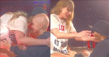 <p>A little girl fighting brain cancer received a special surprise and had an unforgettable moment with Taylor Swift during one of her concerts.</p>

<p>Taylor Swift is, without a doubt, the biggest, most recognizable entertainer in the world. Every song and album she puts out turns into a hit, sells millions of copies and instantly shoots to the top of the charts. Tickets to one of her concerts on her worldwide tour are highly coveted, being nearly impossible to get.&nbsp;</p>

<p>To say Taylor Swift has people who look up to and admire her would be to put it lightly. Someone in her position can greatly impact someone else&rsquo;s life and outlook. The Grammy Award-winning singer, during one of her stops in Australia, did just that, making a sick child&rsquo;s day.</p>

<p>In a <a href="https://www.instagram.com/reel/C3tEH4Yhs6R/?utm_source=ig_embed&amp;ig_rid=01d30689-7d41-49f7-a610-a1e48d40308e">clip posted on Instagram</a>, while performing her hit song &ldquo;22,&rdquo; Taylor and her dancers make their way down the long stage. The video shows a young woman, Scarlett Oliver, anxiously looking on at the front of the stage.</p>

<p>Scarlett is a 9-year-old girl who was diagnosed with an aggressive form of brain cancer in October 2023, <a href="https://people.com/taylor-swift-22-hat-young-girl-cancer-scarlett-sydney-eras-tour-8599631">according to People.</a></p>

<p>Seconds into the video, Taylor appears in the video as she kneels by the young woman, hugs her, and then takes off her hat and places it on Scarlett. Taylor then grabs the young lady&rsquo;s hands and kisses them before she returns to her dancers on stage.</p>

<p>It&rsquo;s clear that Scarlett cannot believe what just happened. The look in her eyes says it all. Taylor&rsquo;s simple but kind and loving gesture made Scarlett&rsquo;s night and meant the world to her.&nbsp;</p>

<p>Scarlett wasn&rsquo;t the only one who appreciated Taylor&rsquo;s kindness. Scarlett&rsquo;s stepmother, who posted the interaction on Instagram, expressed her gratitude to the singer.</p>

<p>&ldquo;@Taylorswift you are AMAZING!! Thank you so much for making Scarlett&rsquo;s dream come true!!,&rdquo; <a href="https://www.instagram.com/reel/C3tEH4Yhs6R/?utm_source=ig_embed&amp;ig_rid=01d30689-7d41-49f7-a610-a1e48d40308e">she wrote in the video&rsquo;s caption.</a></p>

<p><em><a href="https://www.godtube.com/bible/galatians/6-10">Galatians 6:10</a> &ldquo;So then, as we have the chance, let us do good to all men, and especially those who are of the family of the faith.&rdquo;</em></p>
