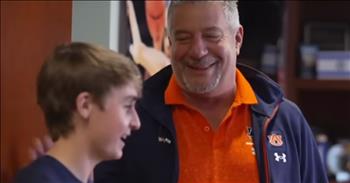 <p>College basketball coach Bruce Pearl&rsquo;s incredible friendship with a young cancer survivor transcends the basketball court.</p>

<p>Cancer is a horrible disease. It does nothing but cause hurt and pain. It destroys and steals individuals from their families and friends. There is nothing good about the disease.&nbsp;</p>

<p>As bad as cancer is already, it&rsquo;s exponentially worse whenever it&rsquo;s a childhood who receives a devastating cancer diagnosis. Those youngsters are supposed to be outside getting dirty while running around and playing with friends. They aren&rsquo;t supposed to be undergoing chemotherapy and being prepped for surgery. Kids should have their childhood to be kids, not be in a fight for their life.</p>

<p>Sam Cunningham, as a 12-year-old, was diagnosed with leukemia. But during his cancer fight, Auburn University basketball coach Bruce Pearl recorded a video for the young man.</p>

<p>In the clip, Bruce gave the young man an upbeat, uplifting motivational message. Bruce informed Sam, &ldquo;you&rsquo;re going to be this, son,&rdquo; and &ldquo;cancer picked the wrong hombre.&rdquo;&nbsp;</p>

<p>&nbsp;</p>

<p>Sam found both humor and strength in Bruce&rsquo;s kind and encouraging words. The young man admits that he would continually draw strength from Bruce&rsquo;s words during the darkest days of his battle. They kept him going and fighting.</p>

<p><a href="https://www.youtube.com/watch?v=GXj-KnhFQS8">As the clip posted on YouTube</a> points out, Bruce and Sam eventually met and struck up a friendship. At one point, Bruce told young Sam that after he beat cancer, he would attend Auburn University and become a staff member. Flash forward a couple of years, and that is precisely what has happened.</p>

<p>Sam is now a freshman at Auburn, where he is the team&rsquo;s manager, working alongside Bruce as promised.&nbsp;</p>

<p>Bruce added that when he prays to God, he asks Him for Sam&rsquo;s continued health and safety.</p>

<p>&ldquo;In my prayers, it&rsquo;s &lsquo;God, don&rsquo;t let this thing relapse. Take me. Let Sam live.&rsquo;&rdquo; Bruce said.&nbsp;</p>

<p>What an incredible story about love, friendship, and keeping one&rsquo;s word.&nbsp;</p>

<p><em><a href="https://www.godtube.com/bible/proverbs/18-24">Proverbs 18:24</a>: &ldquo;A man of many companions may be ruined, but there is a friend who sticks closer than a brother.&rdquo;</em></p>
