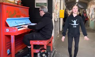 <p>A young woman showed off her God-given talent as she stunned with her dazzling tap-dancing moves.</p>

<p>Dance, when done correctly, is the most beautiful art form. Yes, gifted painters have and still do create majestic and mind-blowing pieces of art that will leave your jaw on the floor. Also, skilled and able filmmakers can weave together images and clips that will move you emotionally and leave you thinking differently.&nbsp;</p>

<p>However, dance is an art form and an athletic pursuit. Dancers must be both artistic and athletic. Creativity and athleticism are two significant components of dance. Mastering dance requires taking direction and a significant investment of time and energy. Also, one must be literally quick on their feet and nimble on their toes.&nbsp;</p>

<p><a href="https://www.youtube.com/watch?v=F6XqP-FqXi0">In a clip posted on YouTube</a>, a young lady demonstrated her dance skills in what appears to be a public walkway of some kind. Her tap-dancing moves and the speed at which she kicks up her feet are mesmerizing, instantly captivating your attention.&nbsp;</p>

<p>The short, 4-minute video begins with a middle-aged man sitting and tickling the keys on a piano. When the young woman approaches him, he is minding his own business, playing beautiful music for those walking by.</p>

<p>&ldquo;Excuse me, do you know any tap-dance music?&rdquo; she asks the gentleman at the piano.</p>

<p>He mentions that he&rsquo;ll see if he can come up with something for her. Seconds later, the man trades in his classical tune for an upbeat and more energetic song, and then she&rsquo;s off, putting on a tap-dancing clinic.</p>

<p>She is thoroughly impressive as she stays perfectly in sync with the song. The young lady&rsquo;s performance also picks up an audience, with several people passing through, stopping momentarily to take in the free show.</p>

<p><em><strong><a href="https://www.godtube.com/bible/psalms/149-3">Psalm 149:3</a></strong> &ldquo;Let them give praise to his name in the dance: let them make melody to him with instruments of brass and corded instruments of music.&rdquo;</em></p>
