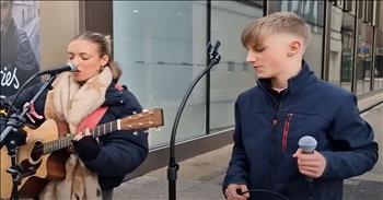 <p>This 14-year-old can sing, and <a href="https://www.youtube.com/watch?v=rQCjuaKgaJs">in this YouTube video</a>, we can hear his performance of the popular hit &lsquo;Johnny B. Goode&rsquo; with Allie Sherlock.</p>

<p>14-year-old Rhys McPhillips certainly makes an impression while performing with popular street performer and YouTube personality, Allie Sherlock. The two are able to create a magical show together.&nbsp;</p>

<p>Rhys is a singer and guitarist who performs in Dublin, Ireland. In this performance, he is on vocals while Allie sings and plays the guitar. Many on the street watch in wonder at their collaboration.&nbsp;</p>

<p>It is hard to believe Rhys is just 14 years old. He has an amazing voice and has a big career ahead of him. He knows how to sing and make music that others can enjoy.&nbsp;</p>

<p>&lsquo;Johnny B. Goode&rsquo; <a href="https://en.wikipedia.org/wiki/Johnny_B._Goode">is a song</a> by Chuck Berry that was released in 1958. It is quite popular and a staple of rock music.&nbsp;</p>

<p>The song begins with,&nbsp;</p>

<p>&ldquo;Deep down in Louisiana close to New Orleans</p>

<p>Way back up in the woods among the evergreens</p>

<p>There stood a log cabin made of earth and wood</p>

<p>Where lived a country boy named Johnny B. Goode&rdquo;</p>

<p>It is the story of a semi-literate &ldquo;country boy&rdquo; who plays a guitar and is a bit autobiographical in nature. The song is well-known for many generations, whether they have grown up listening to it or first heard it in a popular movie such as Back to the Future.&nbsp;</p>

<p>The song is upbeat and catchy, and the lyrics are easy to remember, which is another reason the song is so popular. Rhys and Allie do an amazing job of performing this classic song for those on the streets of Dublin and the world through the YouTube video.&nbsp;</p>

<p><em>&ldquo;Now the God of hope fill you with all joy and peace in believing, that you may abound in hope, through the power of the Holy Ghost.&rdquo; - <strong><a href="https://www.godtube.com/bible/romans/15-13">Romans 15:13</a></strong></em><strong><a href="https://www.godtube.com/bible/romans/15-13">&nbsp;</a></strong></p>
