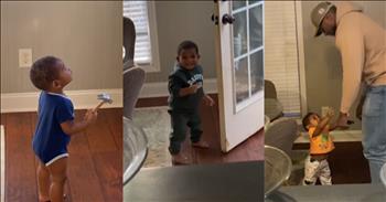 <p>An adorable toddler gives his father the sweetest greetings upon arriving home.</p>

<p>The Lord shows His love and care in the many ways He touches and impacts our lives. One of those ways involves giving us children. Being a parent is easily one of the biggest blessings someone can experience in life. Your life will never be the same after children and it will forever be better because of them.&nbsp;</p>

<p>There is nothing like being a mother or a father and watching your child learn, grow, and literally explore what is a whole new world for them. It pains most parents to spend any amount of time away from their child. Some parents likely race home as fast as possible at every workday's conclusion to have more time with their young ones.</p>

<p>Likewise, children adore their parents. Most cannot wait again for their mom and dad to join them back home. <a href="https://www.instagram.com/reel/C4-uSp2siWl">One social media video</a> shows a toddler running to the door to greet his father after work.&nbsp;</p>

<p>The young man rushes to the door each time he hears his dad unlocking it. Once Dad walks into the room, his tiny child is there to greet him with outreached arms and a smile on his face.</p>

<p>The video text states that the toddler, 17-month-old Zion, reacts this way every single time he hears his father entering the house!</p>

<p>Every parent would love to walk into their house and see their child this excited to see them. Seeing one&rsquo;s child so overwhelmingly happy and joyful to see their mother or father would instantly melt away all the worries and concerns of that day.</p>

<p>While these may be simple and quick interactions with his young son, these are cute and precious moments that the father in the video will cherish for the rest of his life.&nbsp;</p>

<p>What a precious sight!</p>

<p><em><strong><a href="https://www.godtube.com/bible/psalms/103-13">Psalm 103:13</a></strong> &ldquo;As a father has pity on his children, so the Lord has pity on his worshippers.&rdquo;</em></p>

