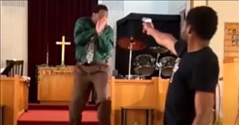 <p>A heroic man tackled an armed attacker and saved a pastor&rsquo;s life during the middle of a church service.</p>

<p>Sin is prevalent and pervasive in the world. One doesn&rsquo;t have to look far to see and understand this to be true. Turn on the nightly news or visit your favorite news site, and you&rsquo;ll see story after story of people inflicting harm on one another.&nbsp;</p>

<p>Everything sin has touched since entering the world back in the Garden of Eden has become much worse. Sin has ruined and ruptured relationships and brought about disease and death. Sin has invaded the workplace, the school system and even the church, as one video shows.</p>

<p>A <a href="https://www.youtube.com/watch?v=s6ruqMV--o4">video posted on YouTube</a> shows a man walking up to the front of the Pennsylvania church, pulling out a gun and pointing it at the pastor who stands behind the pulpit. The armed individual then pulls the gun&rsquo;s trigger, intending to harm and perhaps even kill the pastor. Luckily, God was at work and the criminal&rsquo;s gun jammed.&nbsp;</p>

<p>That miraculous misfire gave one heroic man enough time to run, jump up and tackle the would-be shooter to the ground. Once on the ground, the hero, identified as a church deacon, holds the assailant on the ground while the pastor wrestles the gun out of the attacker&rsquo;s possession.</p>

<p>The hero, Clarence McCallister, said that even though he rushed in heroically to save the day, he still couldn&rsquo;t believe his eyes.</p>

<p>&ldquo;I was shocked,&rdquo; Clarence said. &ldquo;I&rsquo;ve never seen nothing like that in my life.&rdquo;</p>

<p>The church&rsquo;s pastor, Rev. Glenn Germany, is understandably eternally grateful for Clarence&rsquo;s actions, which saved his life.&nbsp;</p>

<p>Praise God that the gun temporarily jammed and for Clarence&rsquo;s brave actions that helped to prevent a potentially deadly incident.&nbsp;</p>

<p><em><strong><a href="https://www.godtube.com/bible/deuteronomy/31-6">Deuteronomy 31:6</a></strong> &ldquo;Be strong and take heart, and have no fear of them: for it is the Lord your God who is going with you; he will not take away his help from you.&rdquo;</em></p>
